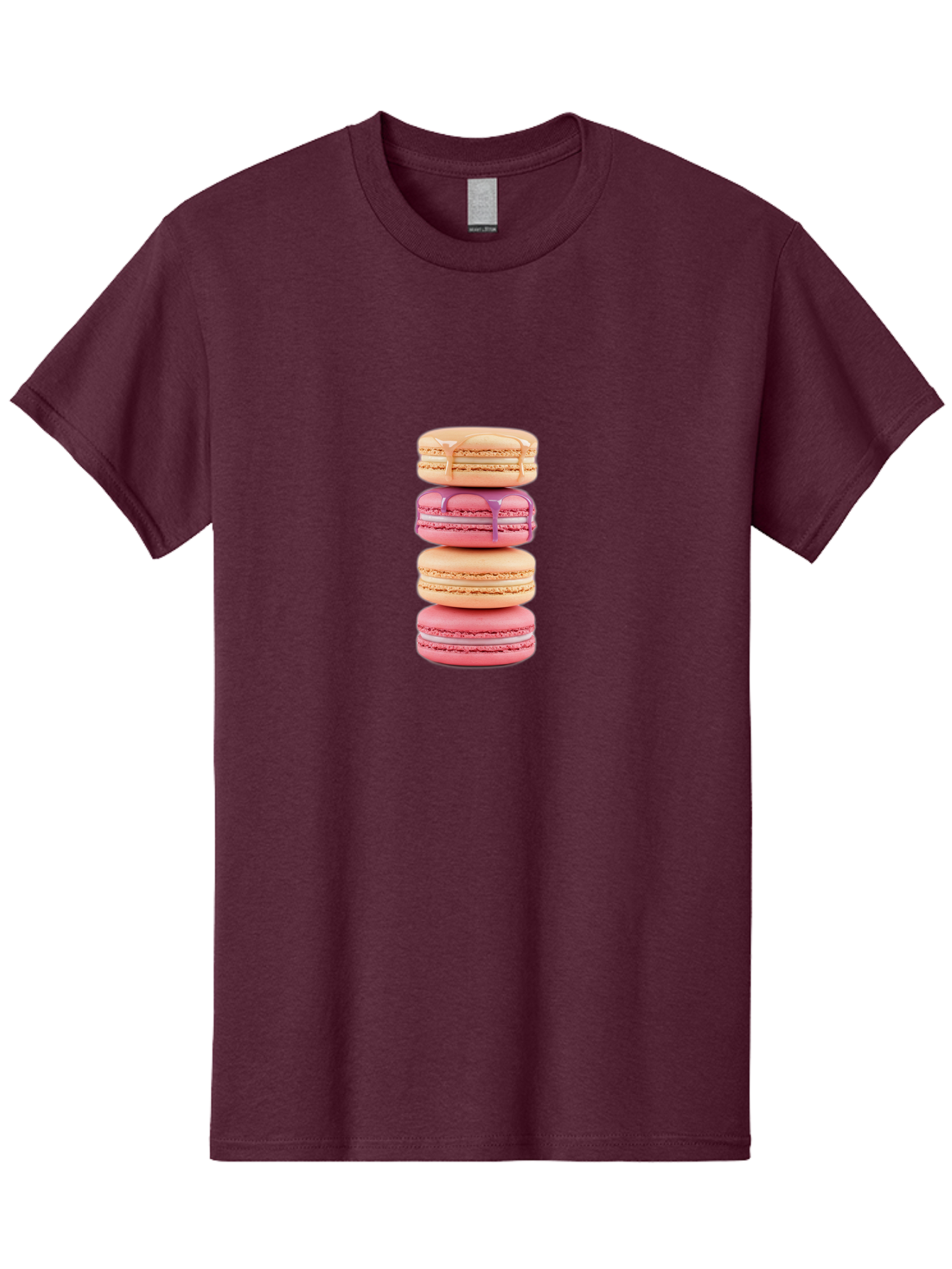 Macarons-2 Men'S Graphic Tee, 100% Cotton, Comfortable Casual Summer Wear, Machine Washable, Stacked Macarons, Pastel Colors, Pink And Beige Macarons, Vibrant Dessert, Sweet Treats, French Patisserie, Delicate Meringue-Based Cookies, Baa946 7