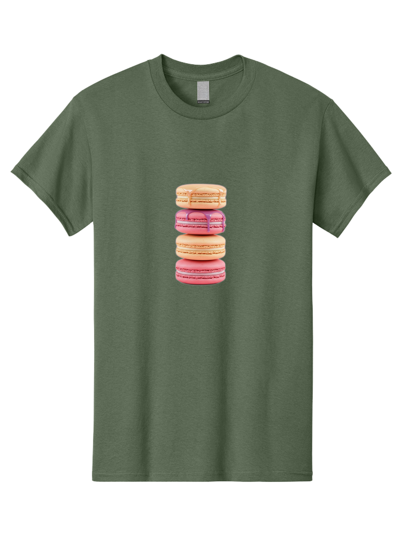 Macarons-2 Men'S Graphic Tee, 100% Cotton, Comfortable Casual Summer Wear, Machine Washable, Stacked Macarons, Pastel Colors, Pink And Beige Macarons, Vibrant Dessert, Sweet Treats, French Patisserie, Delicate Meringue-Based Cookies, Baa946 5