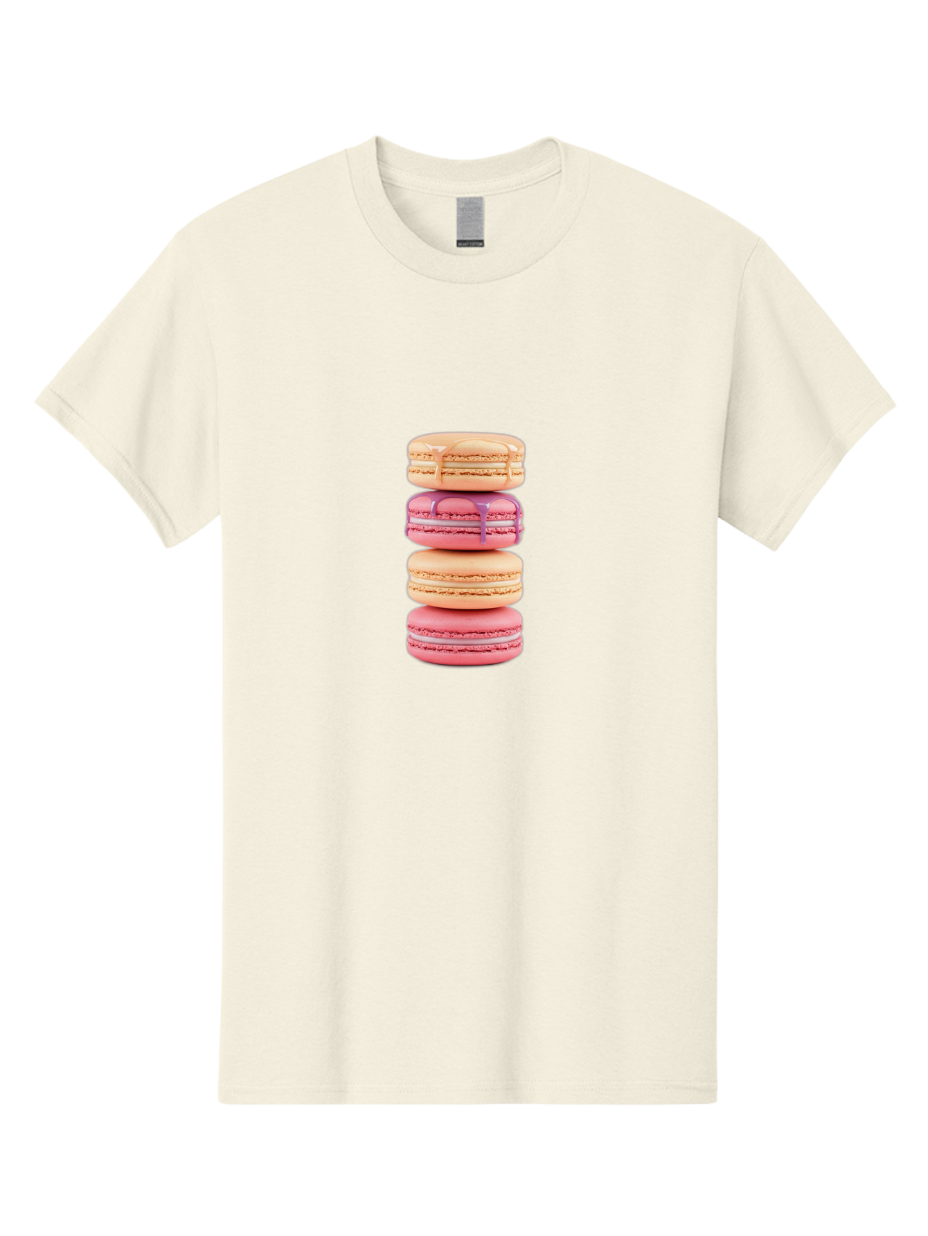 Macarons-2 Men'S Graphic Tee, 100% Cotton, Comfortable Casual Summer Wear, Machine Washable, Stacked Macarons, Pastel Colors, Pink And Beige Macarons, Vibrant Dessert, Sweet Treats, French Patisserie, Delicate Meringue-Based Cookies, Baa946 21