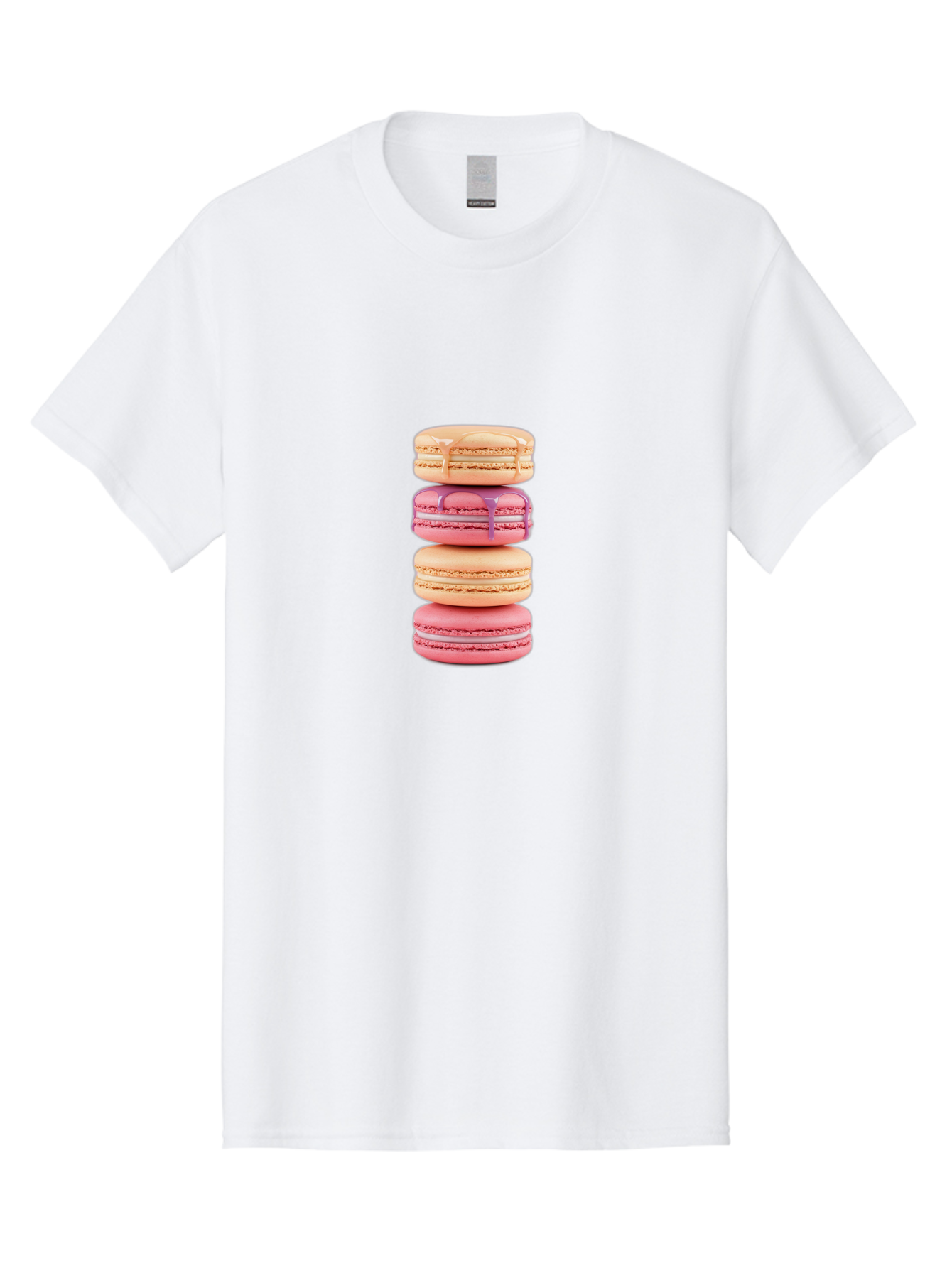 Macarons-2 Men'S Graphic Tee, 100% Cotton, Comfortable Casual Summer Wear, Machine Washable, Stacked Macarons, Pastel Colors, Pink And Beige Macarons, Vibrant Dessert, Sweet Treats, French Patisserie, Delicate Meringue-Based Cookies, Baa946 11