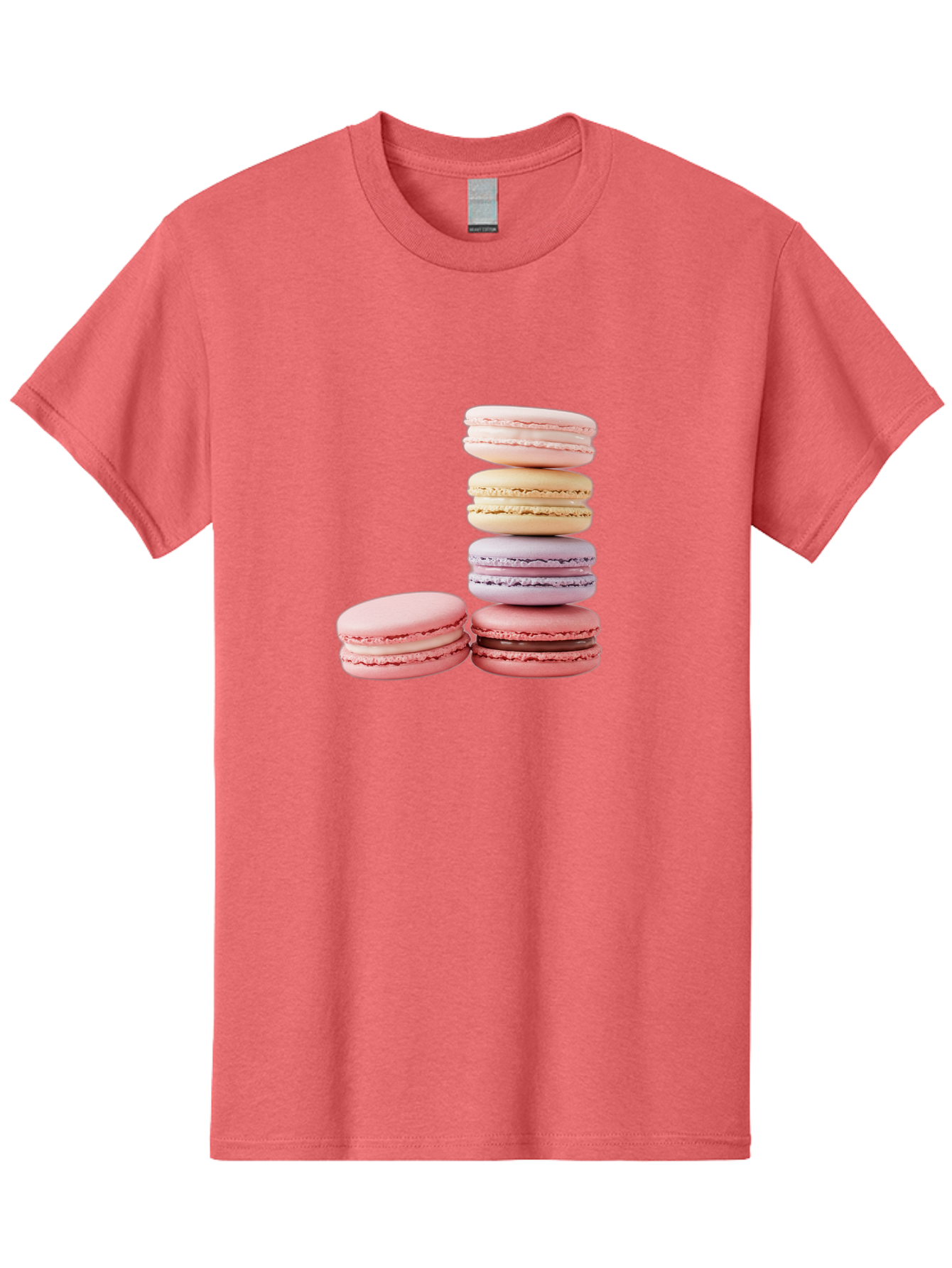 Macarons-3 Men'S Graphic Tee, 100% Cotton, Comfortable Casual Summer Wear, Machine Washable, Stacked Macarons, Pastel Colors, Pink, Purple, Beige, Dessert, Sweet Treats, French Macarons, Delicate Meringue-Based Cookies, Creamy Fillings, Baa947 9