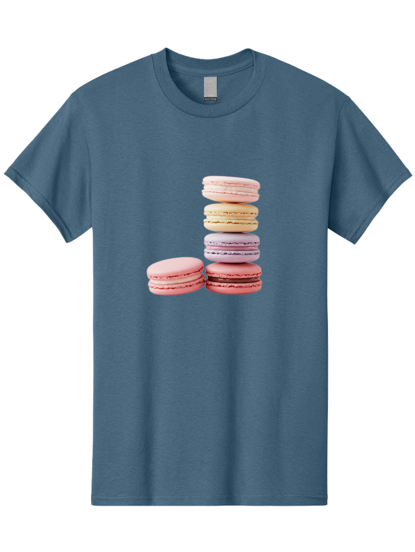 Macarons-3 Men'S Graphic Tee, 100% Cotton, Comfortable Casual Summer Wear, Machine Washable, Stacked Macarons, Pastel Colors, Pink, Purple, Beige, Dessert, Sweet Treats, French Macarons, Delicate Meringue-Based Cookies, Creamy Fillings, Baa947 11