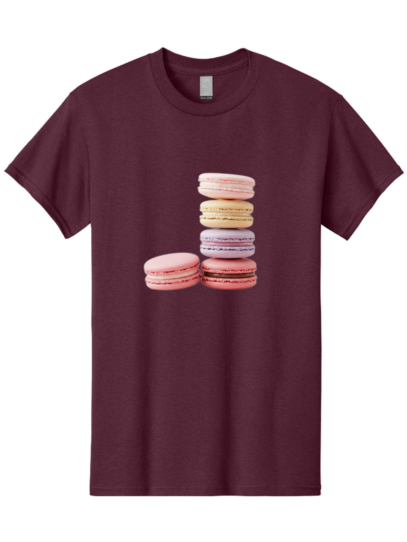 Macarons-3 Men'S Graphic Tee, 100% Cotton, Comfortable Casual Summer Wear, Machine Washable, Stacked Macarons, Pastel Colors, Pink, Purple, Beige, Dessert, Sweet Treats, French Macarons, Delicate Meringue-Based Cookies, Creamy Fillings, Baa947 13