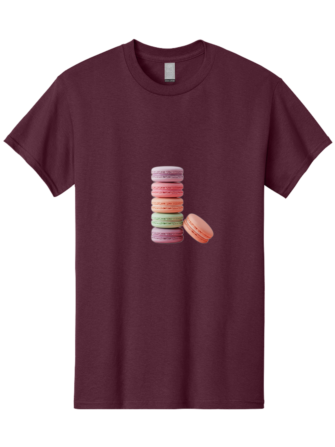 Macarons-Stack Men'S Graphic Tee, 100% Cotton, Comfortable Casual Summer Wear, Machine Washable, Colorful Macarons, Stacked Macarons, Pastel Colors, Sweet Treats, French Desserts, Delicate Cookies, Vibrant Hues, Layered Macarons Baa959 27