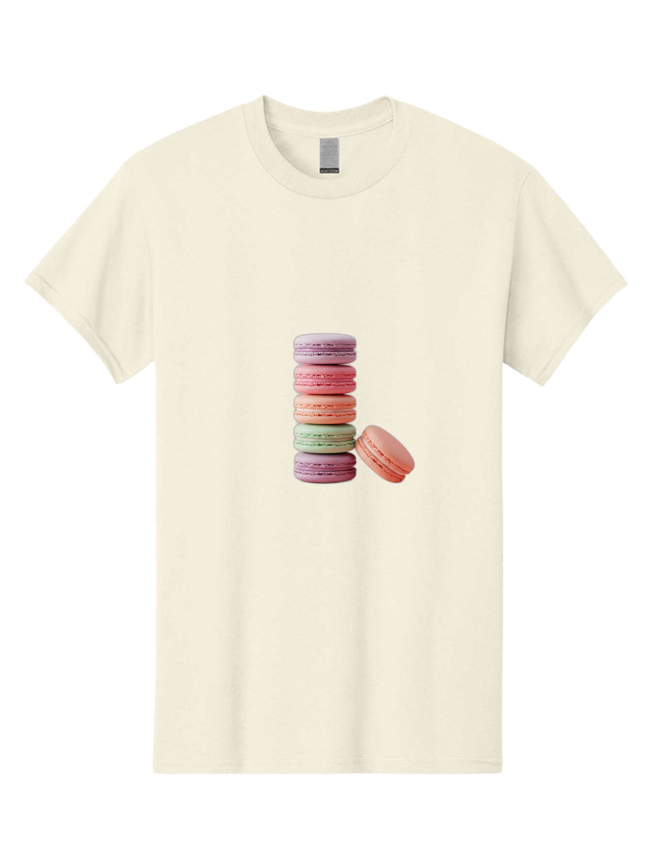 Macarons-Stack Men'S Graphic Tee, 100% Cotton, Comfortable Casual Summer Wear, Machine Washable, Colorful Macarons, Stacked Macarons, Pastel Colors, Sweet Treats, French Desserts, Delicate Cookies, Vibrant Hues, Layered Macarons Baa959 29