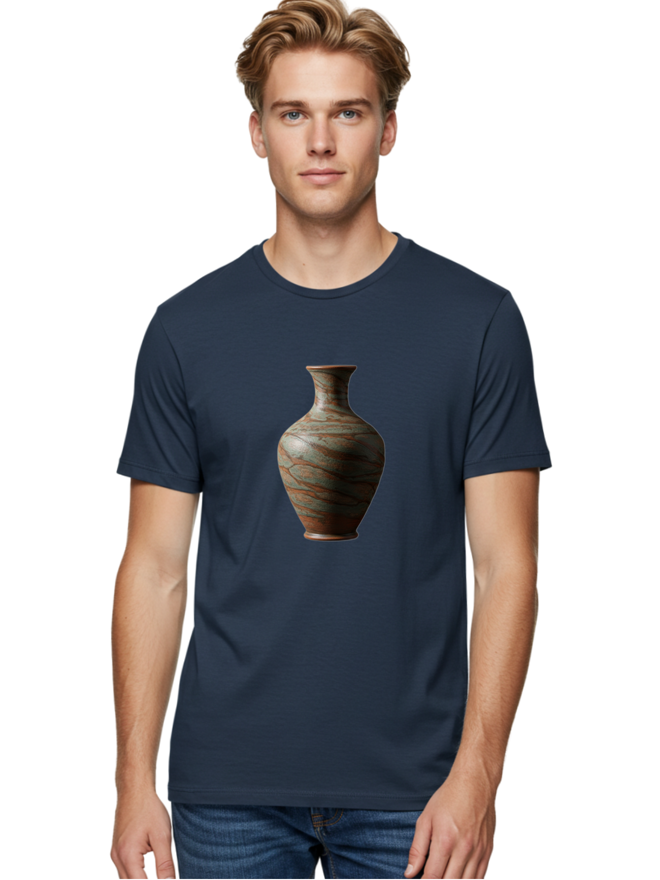 Marbled-Vase Men'S Graphic Tee, 100% Cotton, Comfortable Casual Summer Wear, Machine Washable, Marbled Vase, Decorative Vase, Elegant Design, Sophisticated Interior, Home Decor, Luxury Vase, Modern Art, Unique Pattern, Ornate Vase, Baa968 4