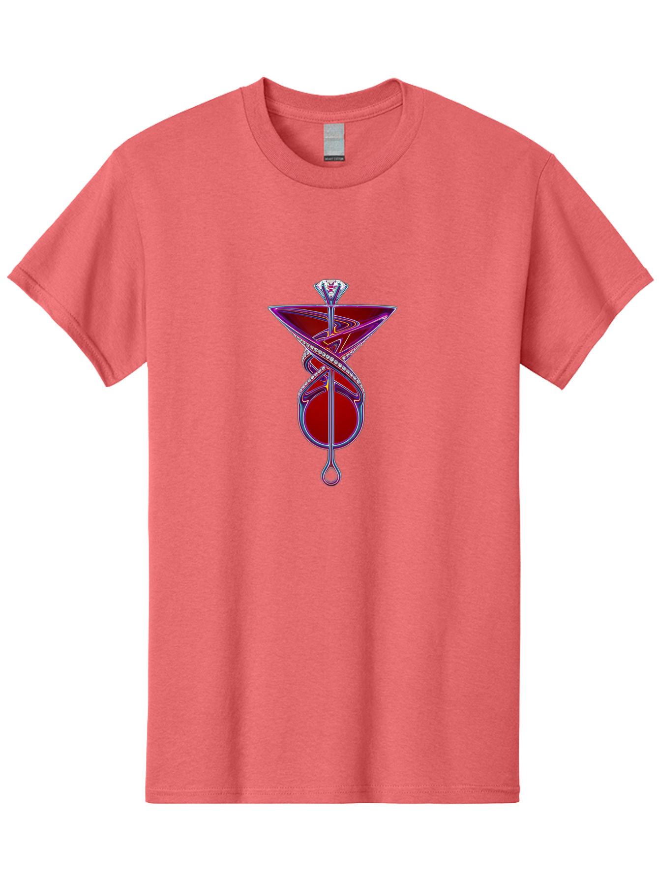 Martini-Glass-With-Snake Men'S Graphic Tee, 100% Cotton, Comfortable Casual Summer Wear, Machine Washable, Martini Glass, Cocktail, Diamond Ring, Luxury, Purple Accents, Red Liquid, Swirling Design, Glamorous, Sophisticated, Celebratory Drink Baa969 13