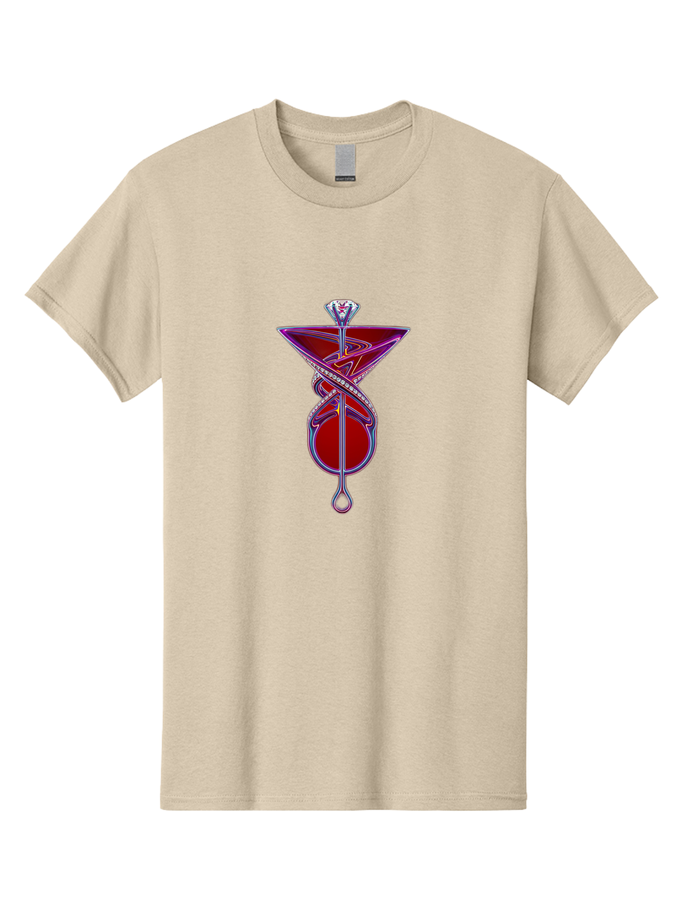 Martini-Glass-With-Snake Men'S Graphic Tee, 100% Cotton, Comfortable Casual Summer Wear, Machine Washable, Martini Glass, Cocktail, Diamond Ring, Luxury, Purple Accents, Red Liquid, Swirling Design, Glamorous, Sophisticated, Celebratory Drink Baa969 15