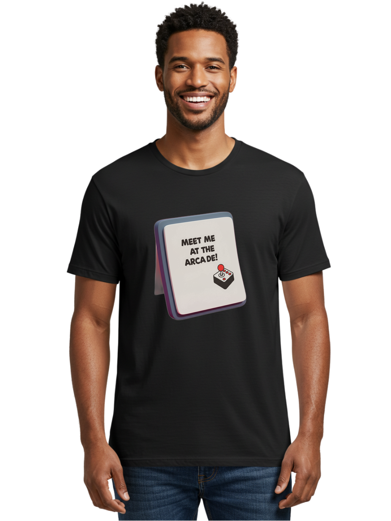 Meet-Me-At-The-Arcade Men'S Graphic Tee, 100% Cotton, Comfortable Casual Summer Wear, Machine Washable, Arcade Invitation, Vintage Video Games, Retro Gaming, Nostalgic Fun, Gaming Culture, Joystick Graphics, Classic Arcade Vibes, Baa998 26