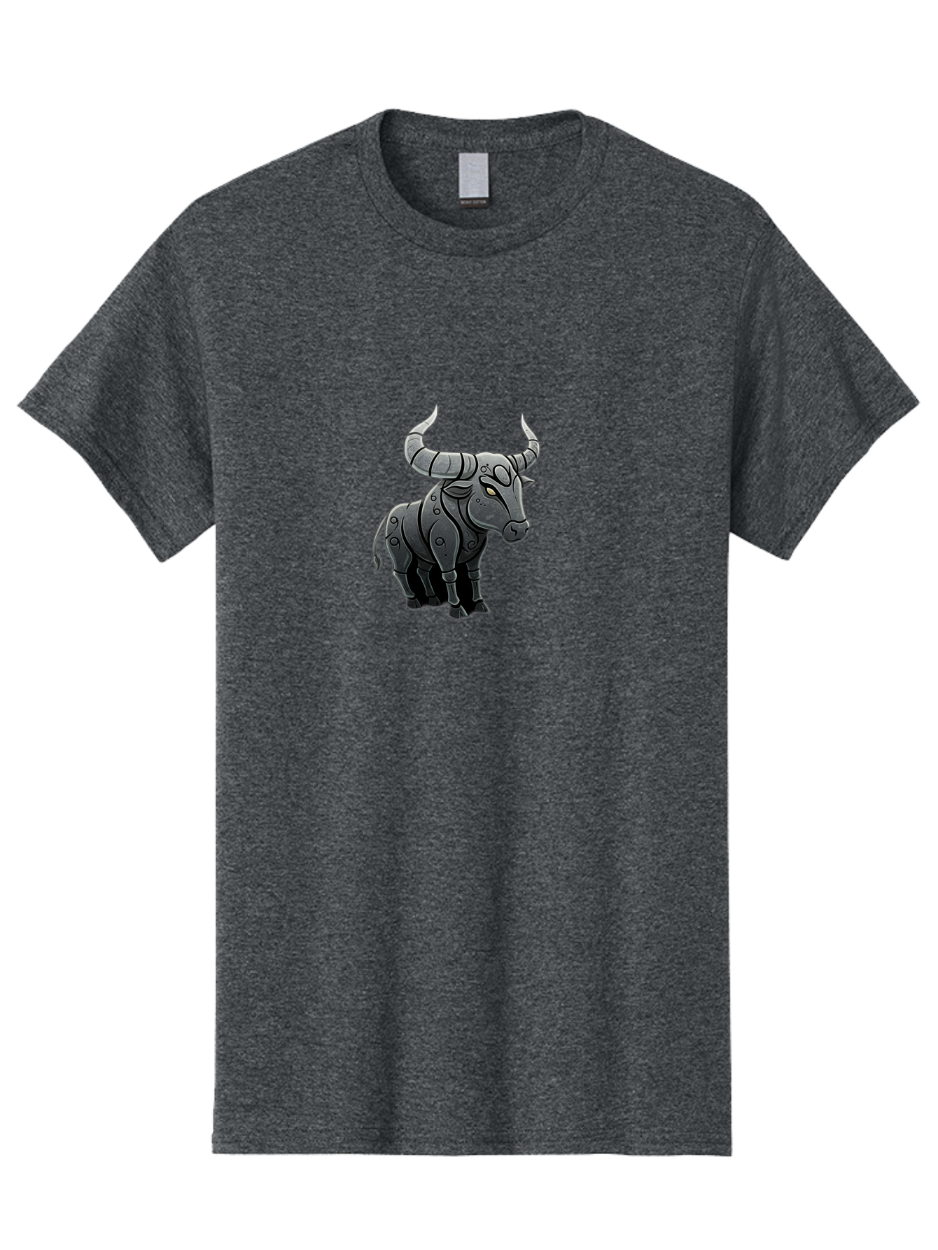 Metal-Bull Men'S Graphic Tee, 100% Cotton, Comfortable Casual Summer Wear, Machine Washable, Robotic Bull, Metallic Body, Mechanical Creature, Artificial Intelligence, Futuristic Design, Sci-Fi Art, Cybernetic Animal, Modern Illustration, Bab001 5