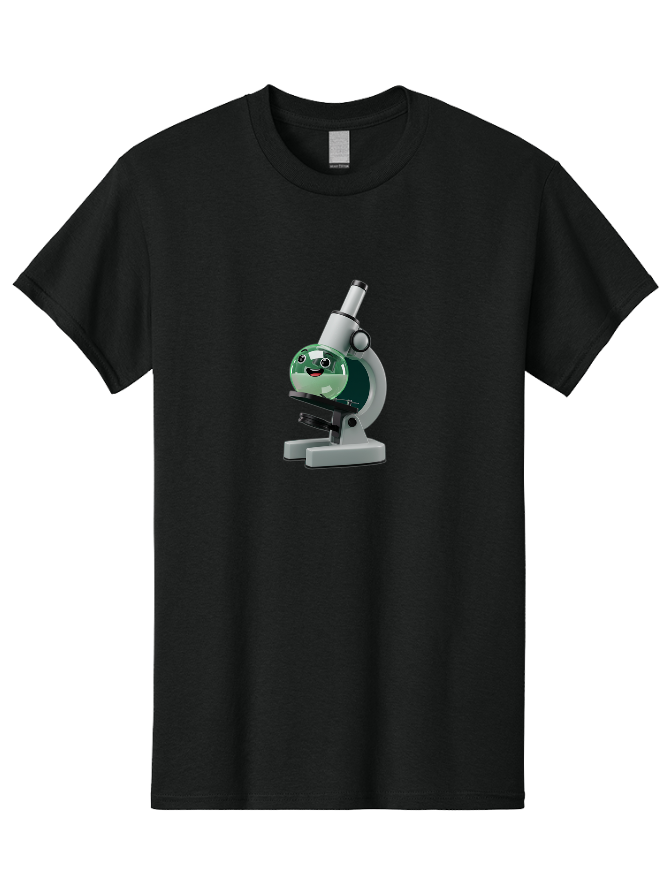 Microscope Men'S Graphic Tee, 100% Cotton, Comfortable Casual Summer Wear, Machine Washable, Cartoon Microscope, Smiling Face, Science Equipment, Laboratory Tool, 3D Rendering, Educational Graphic, Scientific Illustration, Lab Setting Bab005 3
