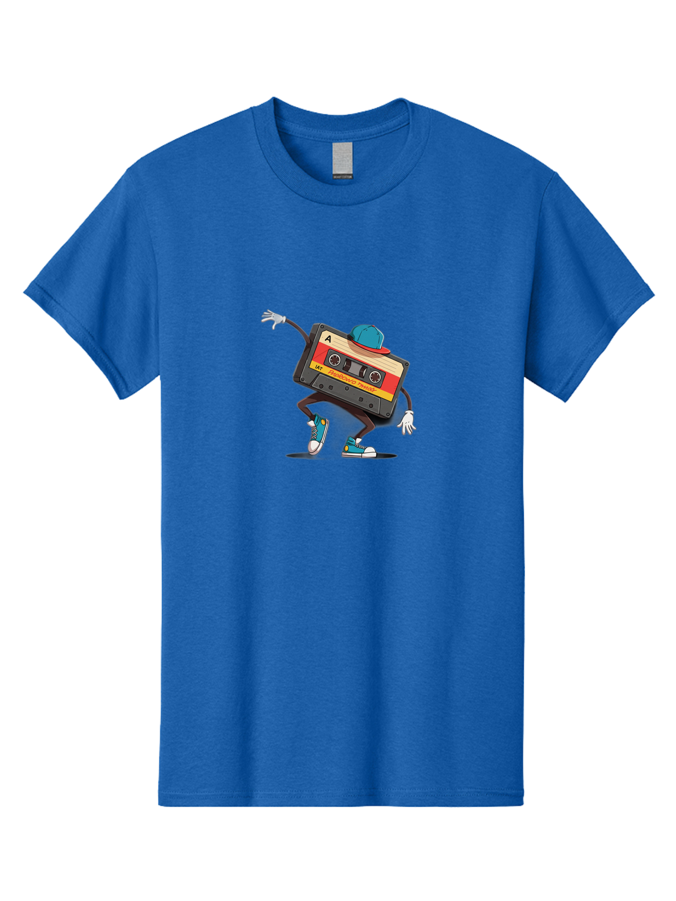 Mix-Cassette Men'S Graphic Tee, 100% Cotton, Comfortable Casual Summer Wear, Machine Washable, Cartoon Cassette Tape, Mixtape Character, Dancing Music, Retro Vibe, Vintage Style, Cool Hat, Sneakers, Fun Illustration, Music Lover, Bab013 15