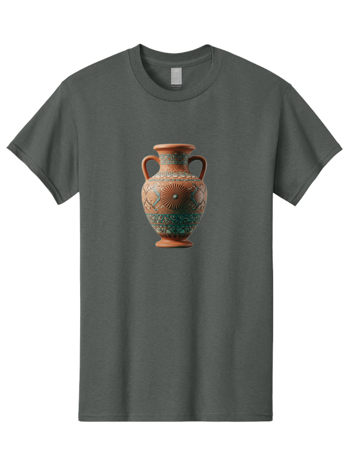 Mosaic-Vase Men'S Graphic Tee, 100% Cotton, Comfortable Casual Summer Wear, Machine Washable, Ancient Greek Vase, Terracotta Pottery, Classical Design, Ornate Patterns, Mosaic Art, Cultural Heritage, Traditional Craftsmanship, Bab023 27