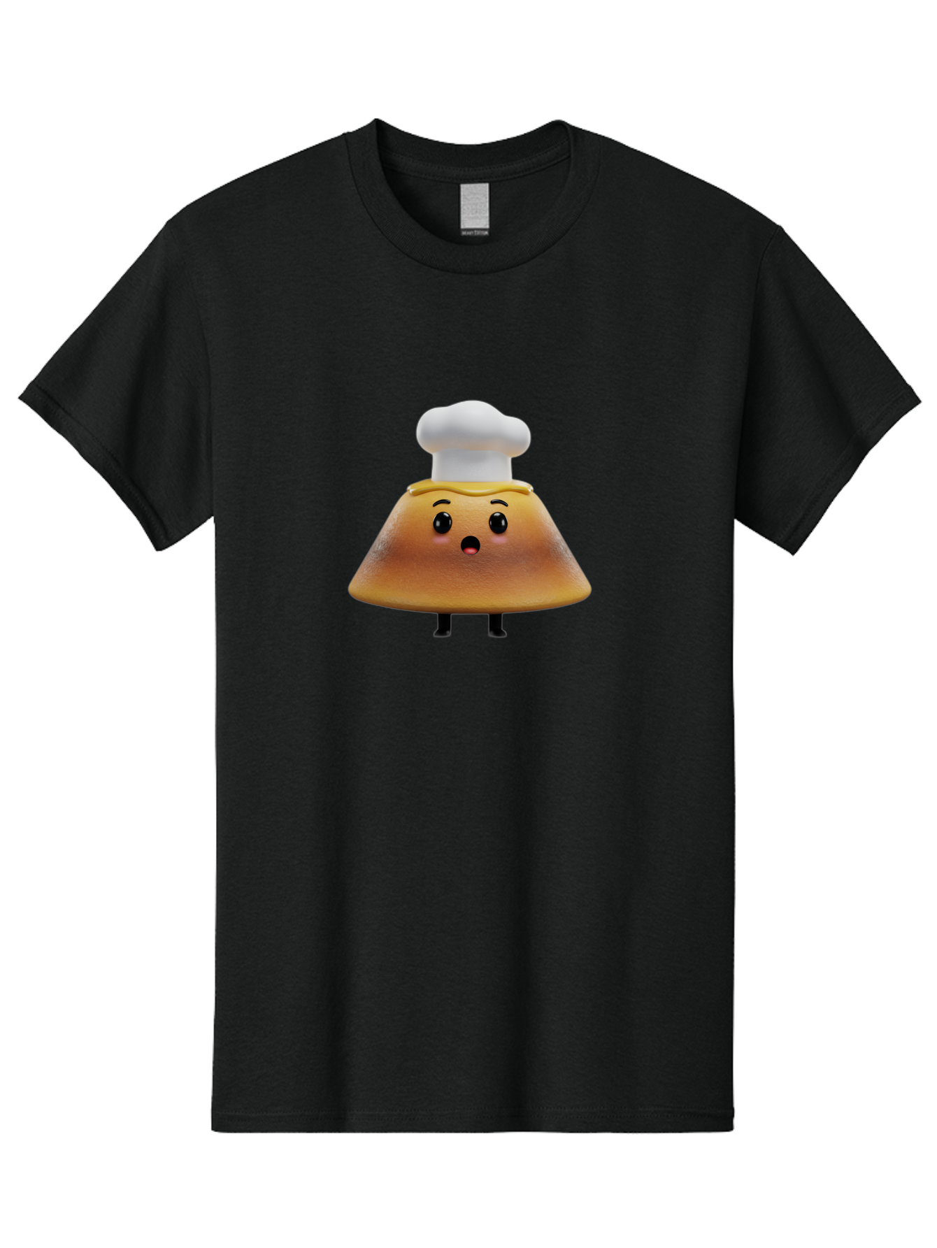 Mushroom-Chef Men'S Graphic Tee, 100% Cotton, Comfortable Casual Summer Wear, Machine Washable, Mango Character, Cartoon Style, Chef Hat, Surprised Face, Fun Illustration, Anthropomorphic Fruit, Cute Design, Food Character, Quirky Animation Bab025 25