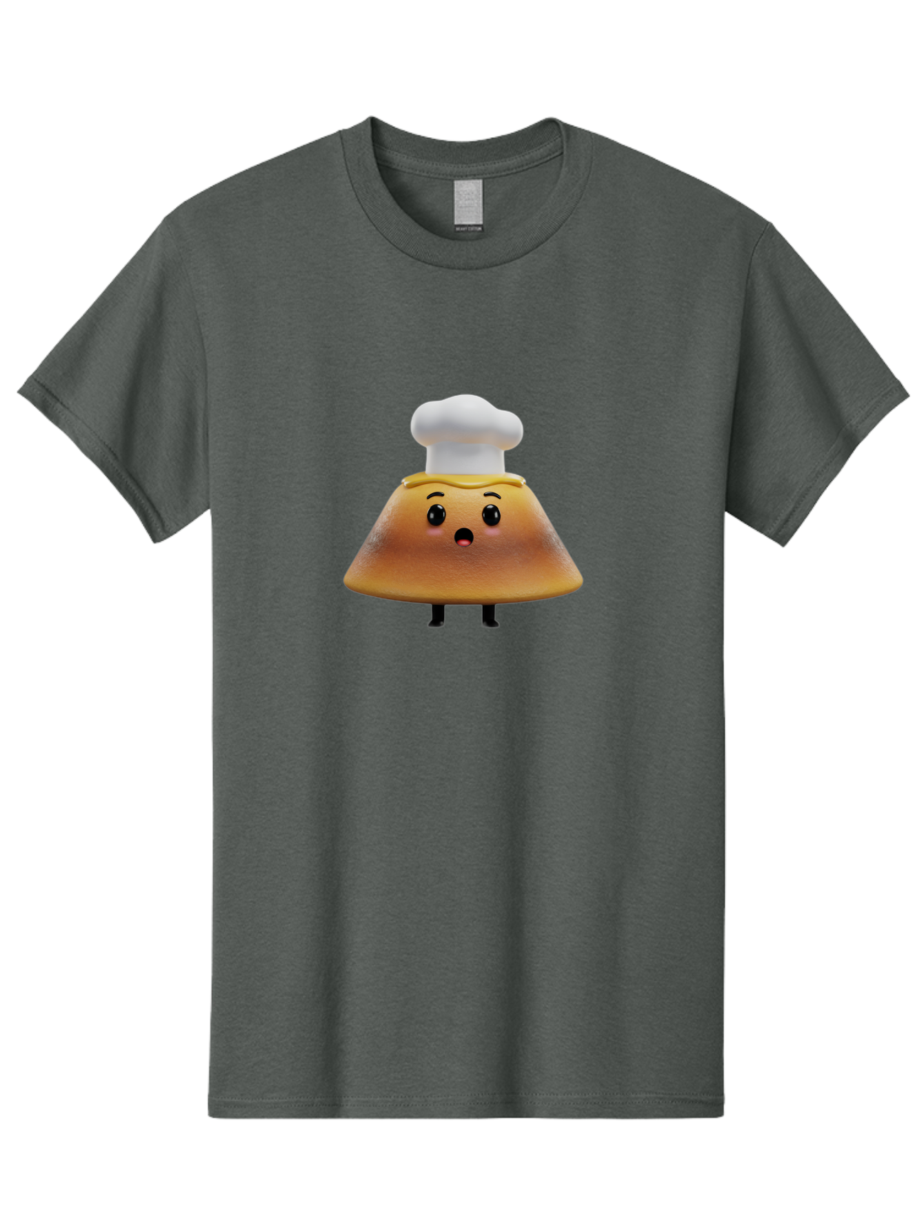 Mushroom-Chef Men'S Graphic Tee, 100% Cotton, Comfortable Casual Summer Wear, Machine Washable, Mango Character, Cartoon Style, Chef Hat, Surprised Face, Fun Illustration, Anthropomorphic Fruit, Cute Design, Food Character, Quirky Animation Bab025 15