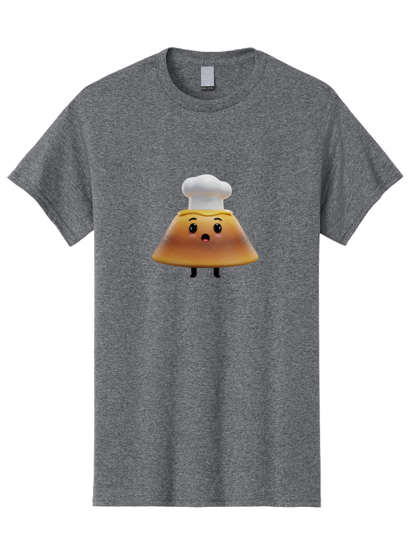 Mushroom-Chef Men'S Graphic Tee, 100% Cotton, Comfortable Casual Summer Wear, Machine Washable, Mango Character, Cartoon Style, Chef Hat, Surprised Face, Fun Illustration, Anthropomorphic Fruit, Cute Design, Food Character, Quirky Animation Bab025 13