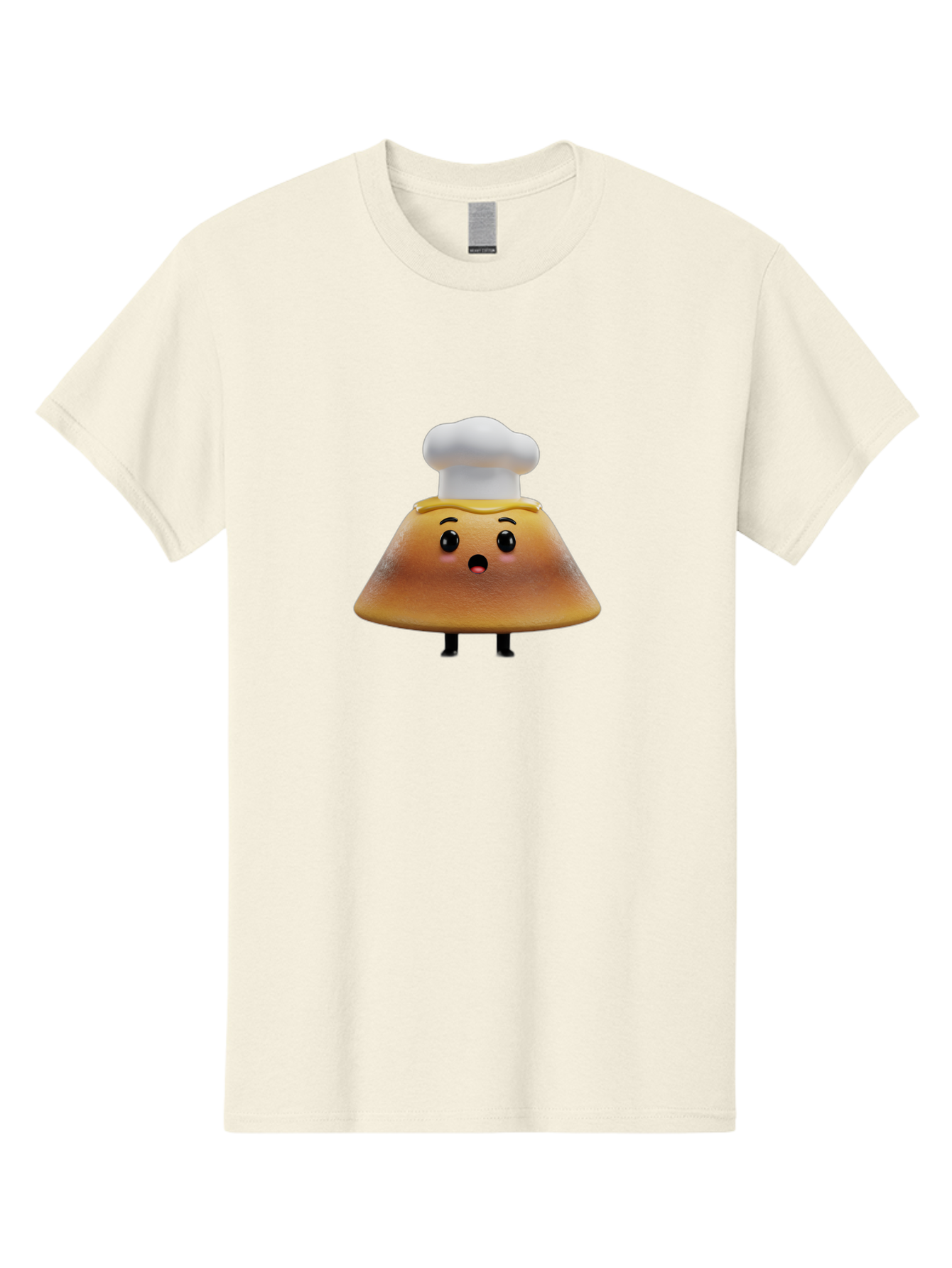 Mushroom-Chef Men'S Graphic Tee, 100% Cotton, Comfortable Casual Summer Wear, Machine Washable, Mango Character, Cartoon Style, Chef Hat, Surprised Face, Fun Illustration, Anthropomorphic Fruit, Cute Design, Food Character, Quirky Animation Bab025 29