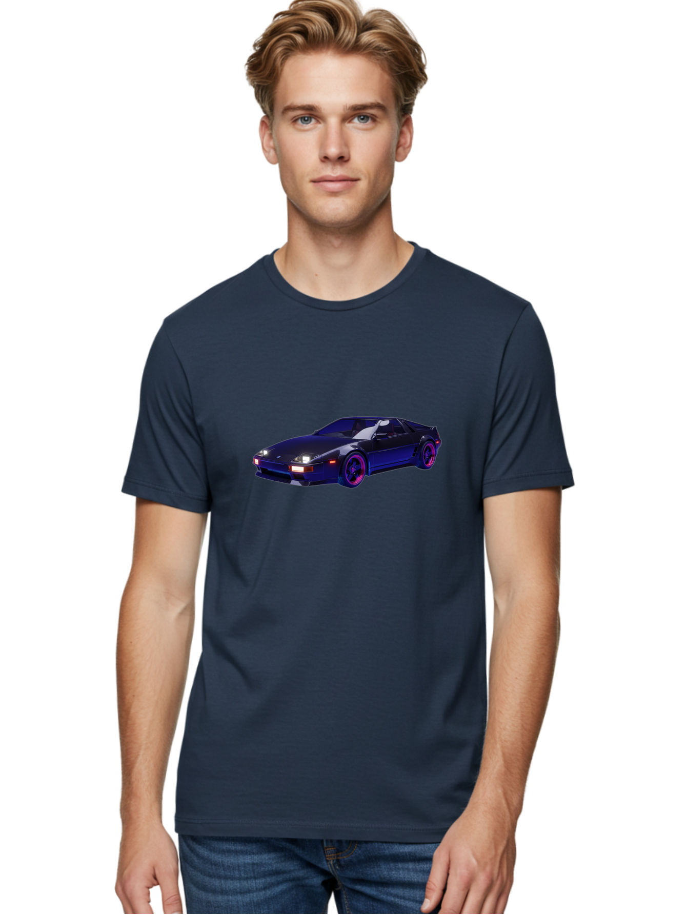 Nissan-240Sx Men'S Graphic Tee, 100% Cotton, Comfortable Casual Summer Wear, Machine Washable, Nissan 240Sx, Sports Car, Sleek Design, High-Performance Vehicle, Neon Lights, Futuristic Style, Purple Accents, Dynamic Graphics Bab035 12