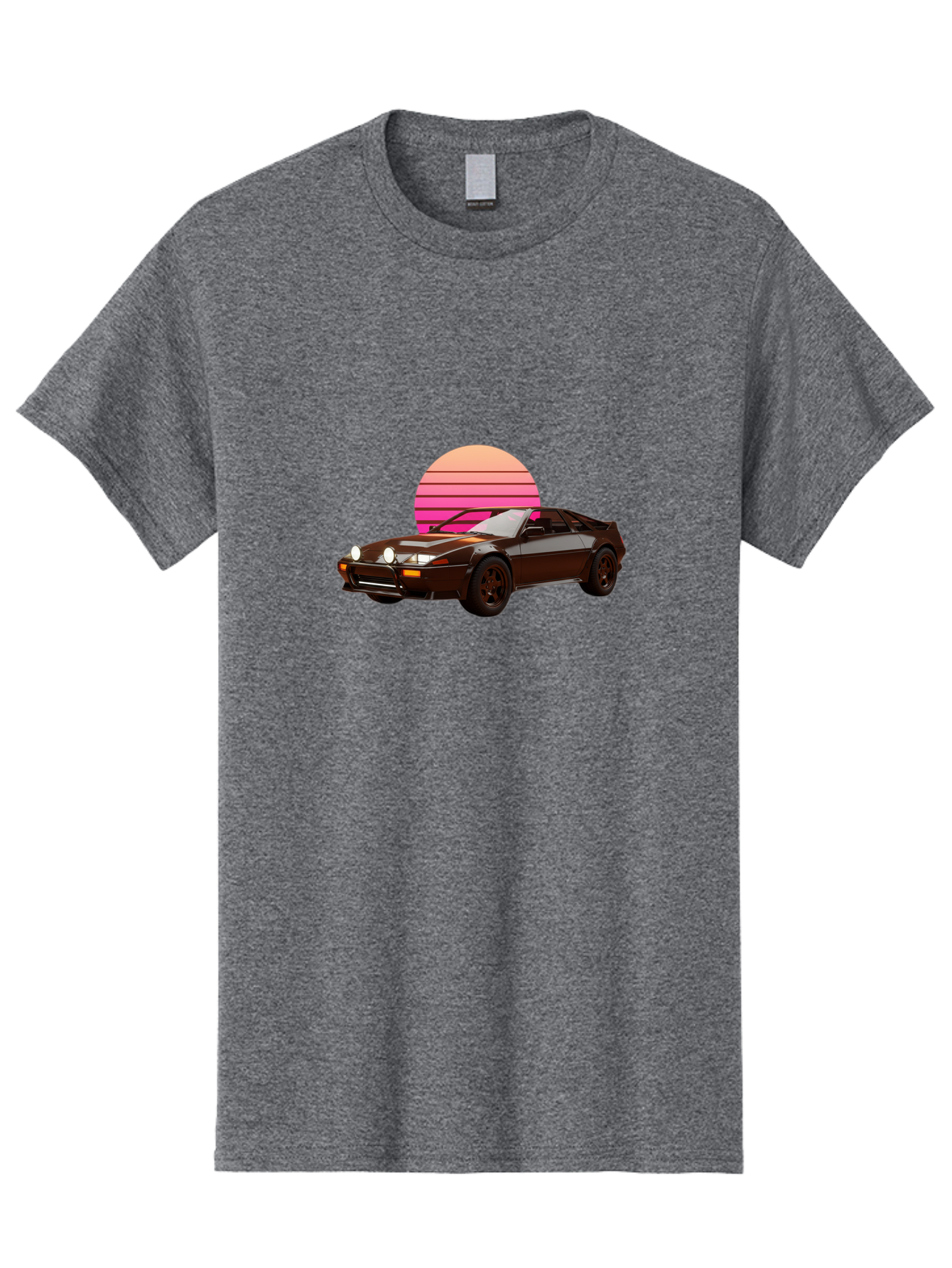 Nissan-240Z Men'S Graphic Tee, 100% Cotton, Comfortable Casual Summer Wear, Machine Washable, Vintage Sports Car, Retro Style, Dusk Scene, Gradient Sunset, Nostalgic Feel, Classic Automobile, Vintage Vibes, Iconic Design, Automotive Art, Bab036 21
