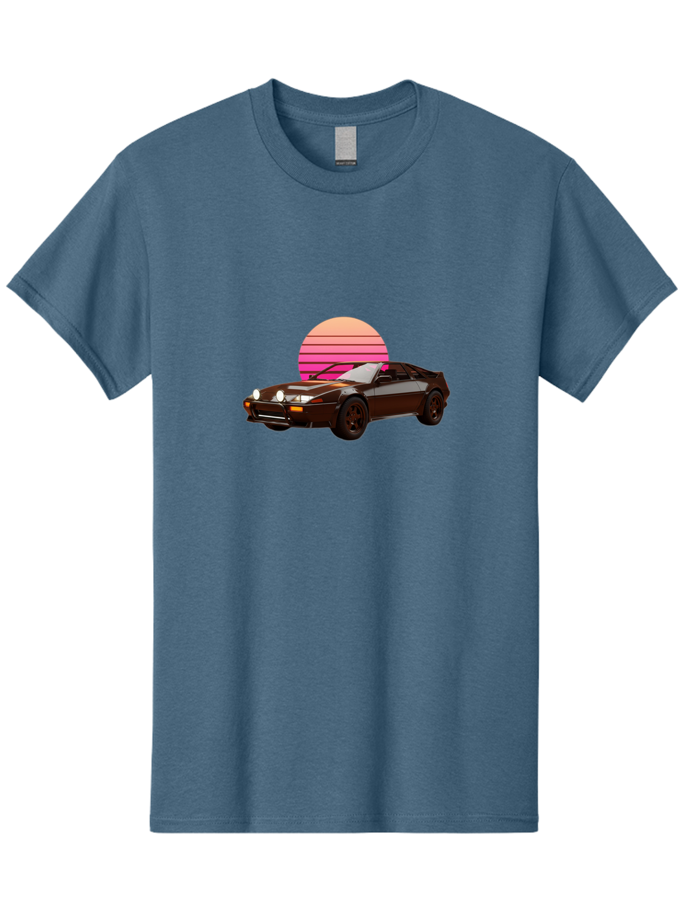 Nissan-240Z Men'S Graphic Tee, 100% Cotton, Comfortable Casual Summer Wear, Machine Washable, Vintage Sports Car, Retro Style, Dusk Scene, Gradient Sunset, Nostalgic Feel, Classic Automobile, Vintage Vibes, Iconic Design, Automotive Art, Bab036 17