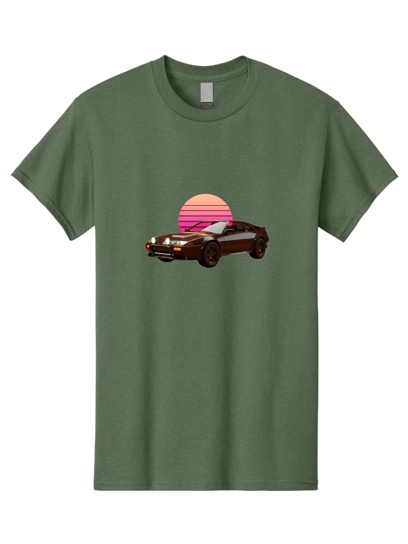 Nissan-240Z Men'S Graphic Tee, 100% Cotton, Comfortable Casual Summer Wear, Machine Washable, Vintage Sports Car, Retro Style, Dusk Scene, Gradient Sunset, Nostalgic Feel, Classic Automobile, Vintage Vibes, Iconic Design, Automotive Art, Bab036 3
