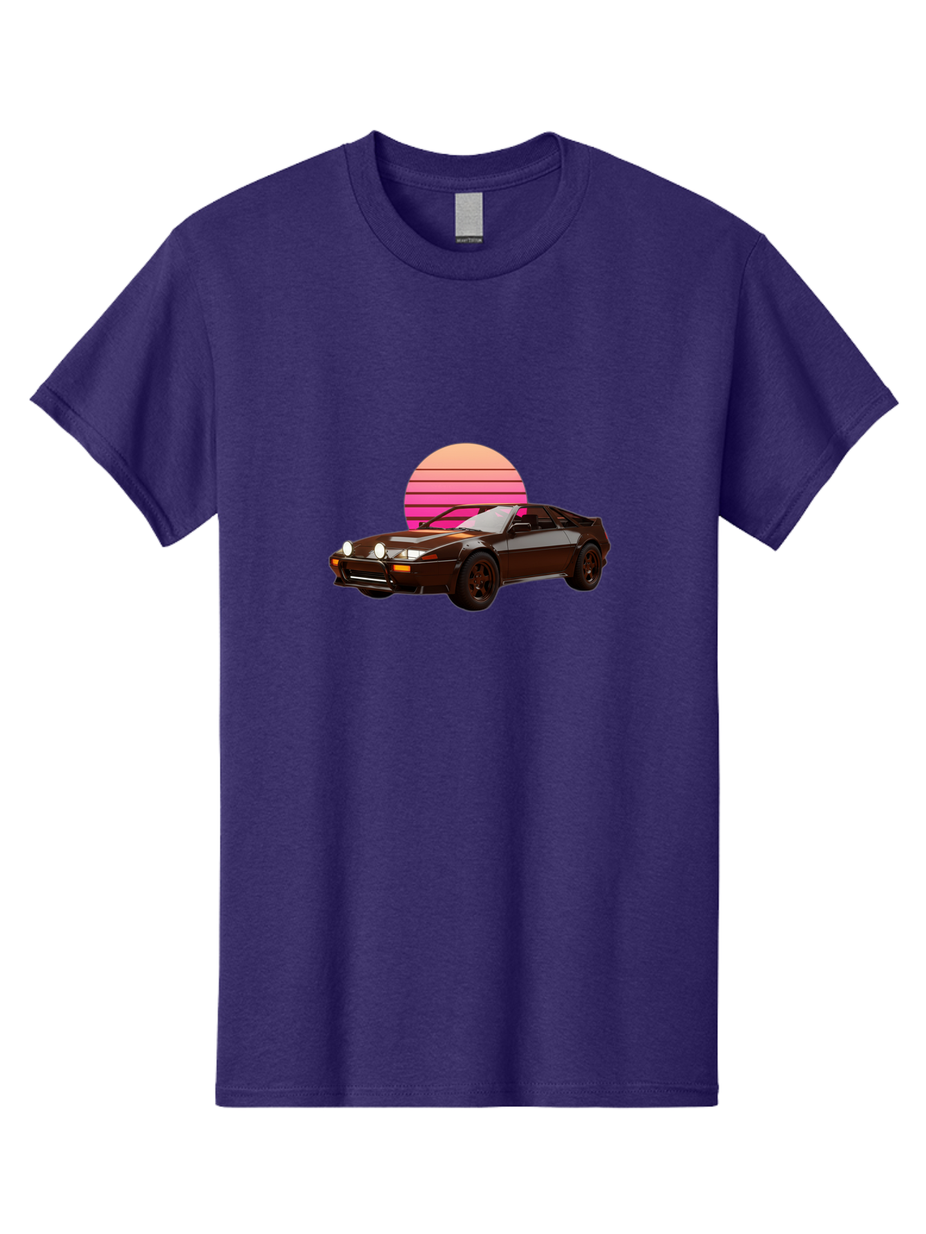 Nissan-240Z Men'S Graphic Tee, 100% Cotton, Comfortable Casual Summer Wear, Machine Washable, Vintage Sports Car, Retro Style, Dusk Scene, Gradient Sunset, Nostalgic Feel, Classic Automobile, Vintage Vibes, Iconic Design, Automotive Art, Bab036 25