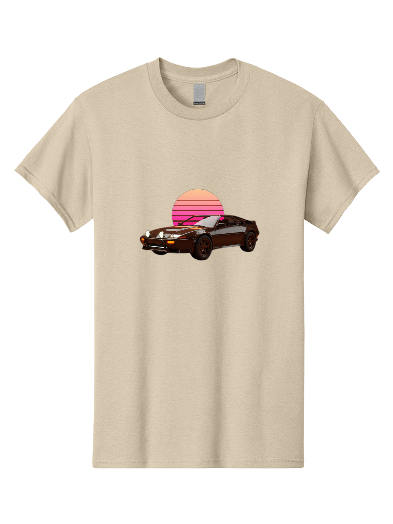 Nissan-240Z Men'S Graphic Tee, 100% Cotton, Comfortable Casual Summer Wear, Machine Washable, Vintage Sports Car, Retro Style, Dusk Scene, Gradient Sunset, Nostalgic Feel, Classic Automobile, Vintage Vibes, Iconic Design, Automotive Art, Bab036 15