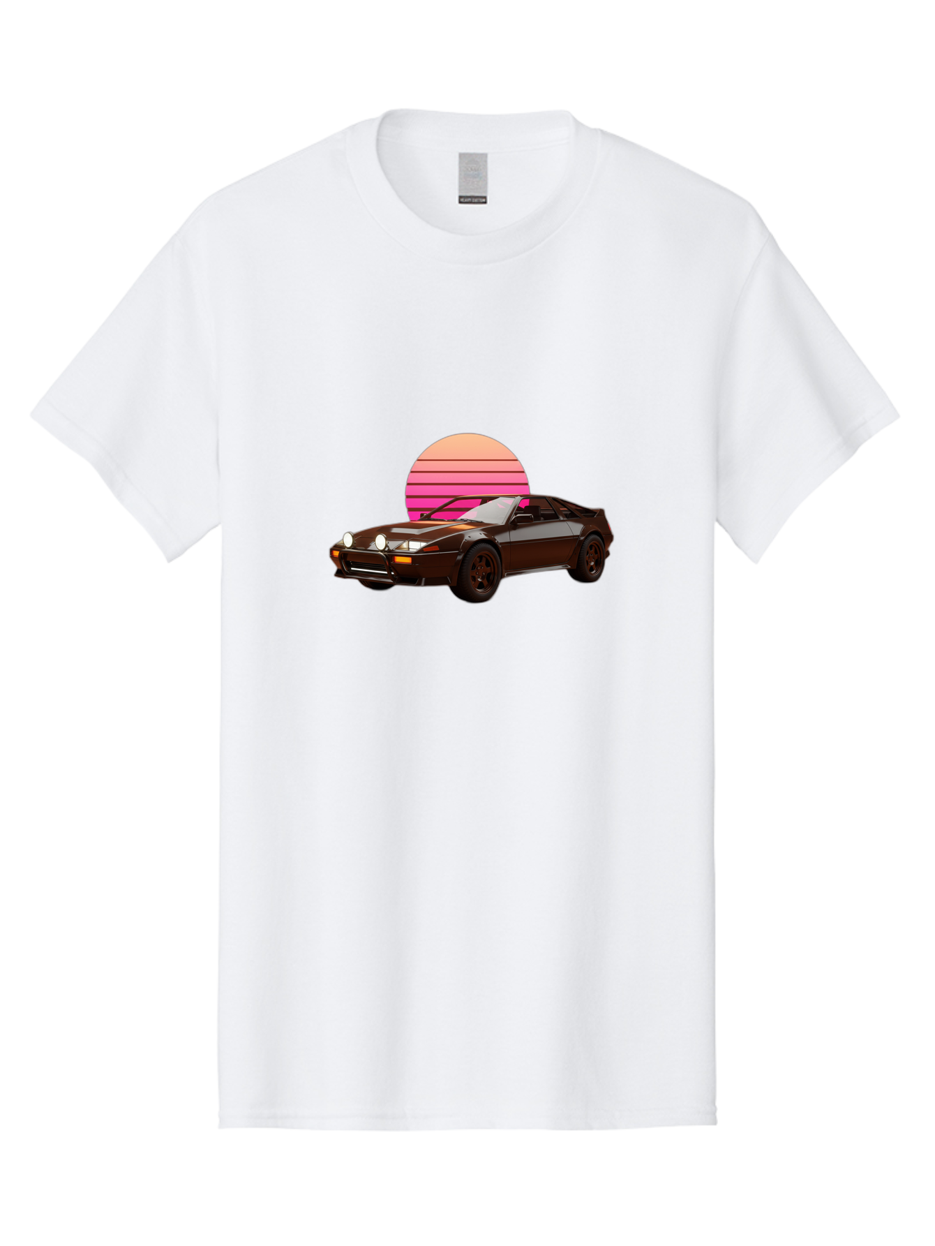 Nissan-240Z Men'S Graphic Tee, 100% Cotton, Comfortable Casual Summer Wear, Machine Washable, Vintage Sports Car, Retro Style, Dusk Scene, Gradient Sunset, Nostalgic Feel, Classic Automobile, Vintage Vibes, Iconic Design, Automotive Art, Bab036 23