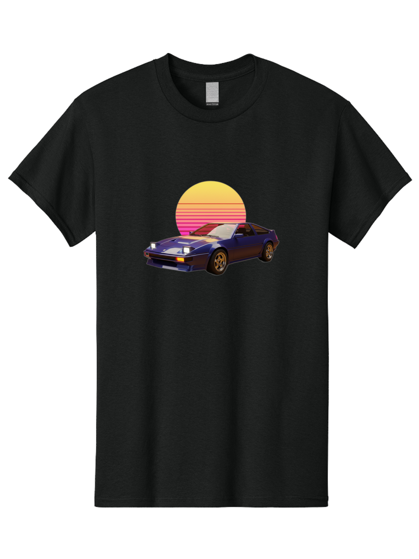 Nissan-280Zx Men'S Graphic Tee, 100% Cotton, Comfortable Casual Summer Wear, Machine Washable, Retro Sports Car, Vintage Automobile, 80S Style, Pop Art, Neon Colors, Gradient Sun, Futuristic Design, Classic Ride, Nostalgic Feel, Bab037 5