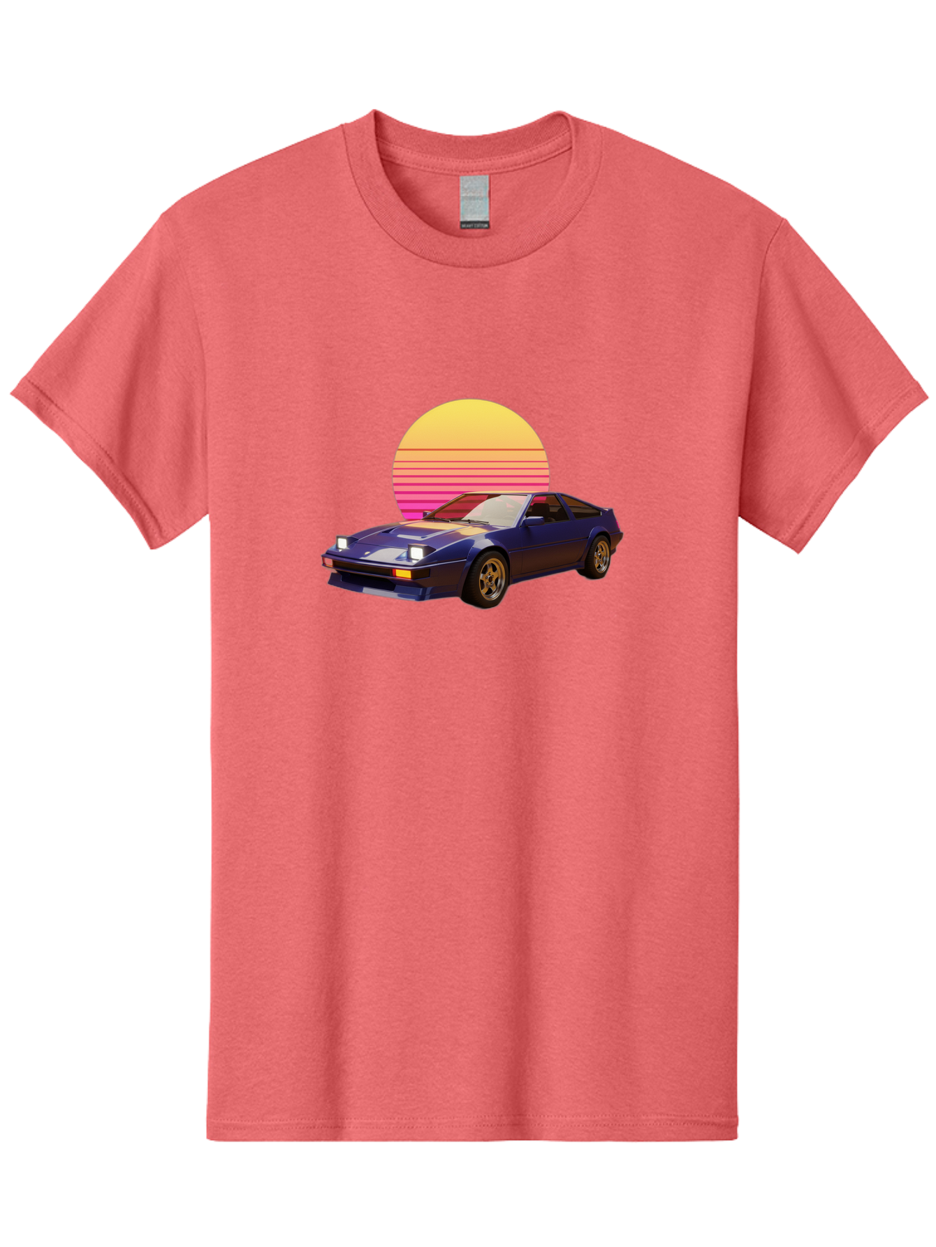 Nissan-280Zx Men'S Graphic Tee, 100% Cotton, Comfortable Casual Summer Wear, Machine Washable, Retro Sports Car, Vintage Automobile, 80S Style, Pop Art, Neon Colors, Gradient Sun, Futuristic Design, Classic Ride, Nostalgic Feel, Bab037 13