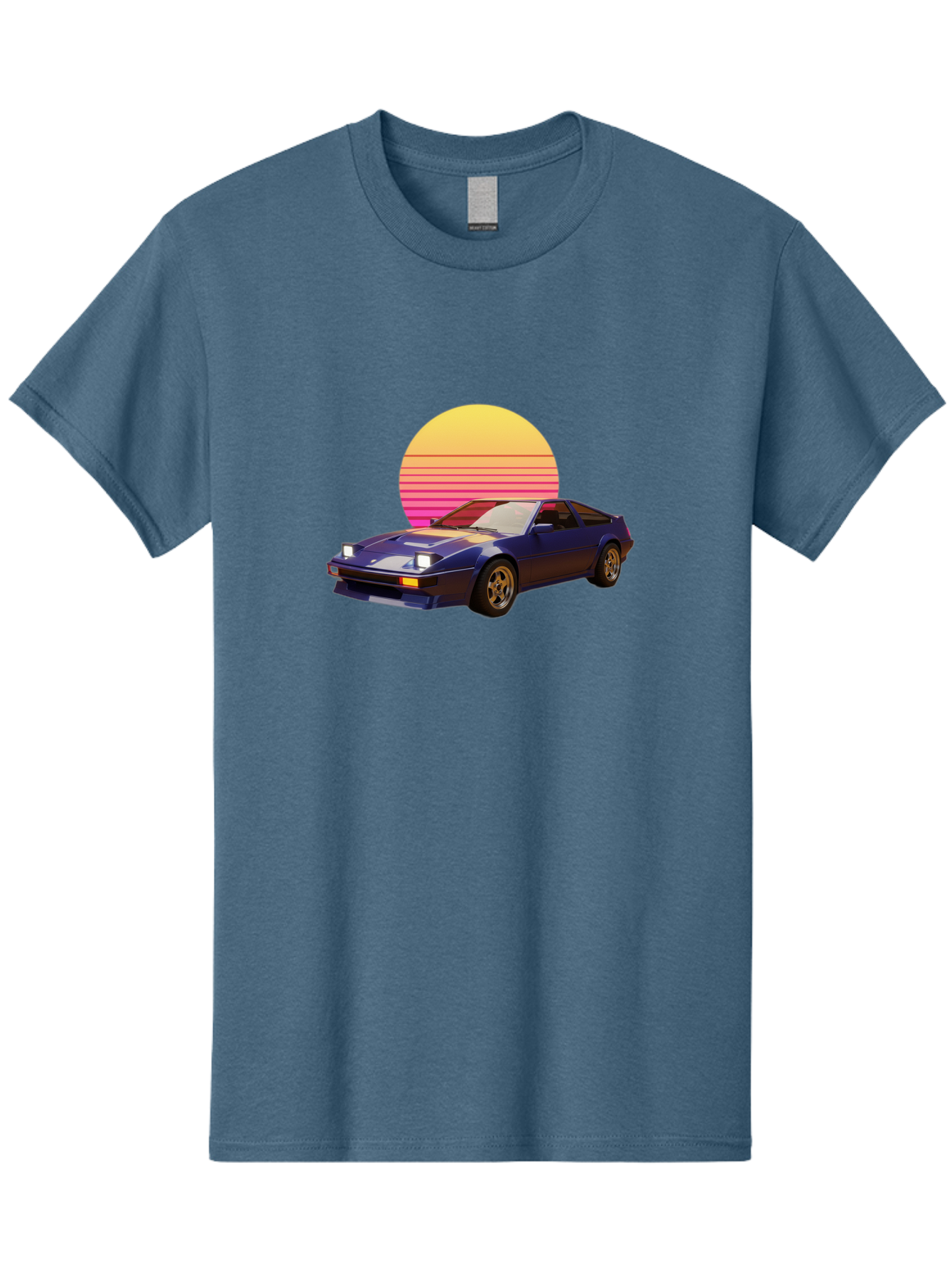 Nissan-280Zx Men'S Graphic Tee, 100% Cotton, Comfortable Casual Summer Wear, Machine Washable, Retro Sports Car, Vintage Automobile, 80S Style, Pop Art, Neon Colors, Gradient Sun, Futuristic Design, Classic Ride, Nostalgic Feel, Bab037 19