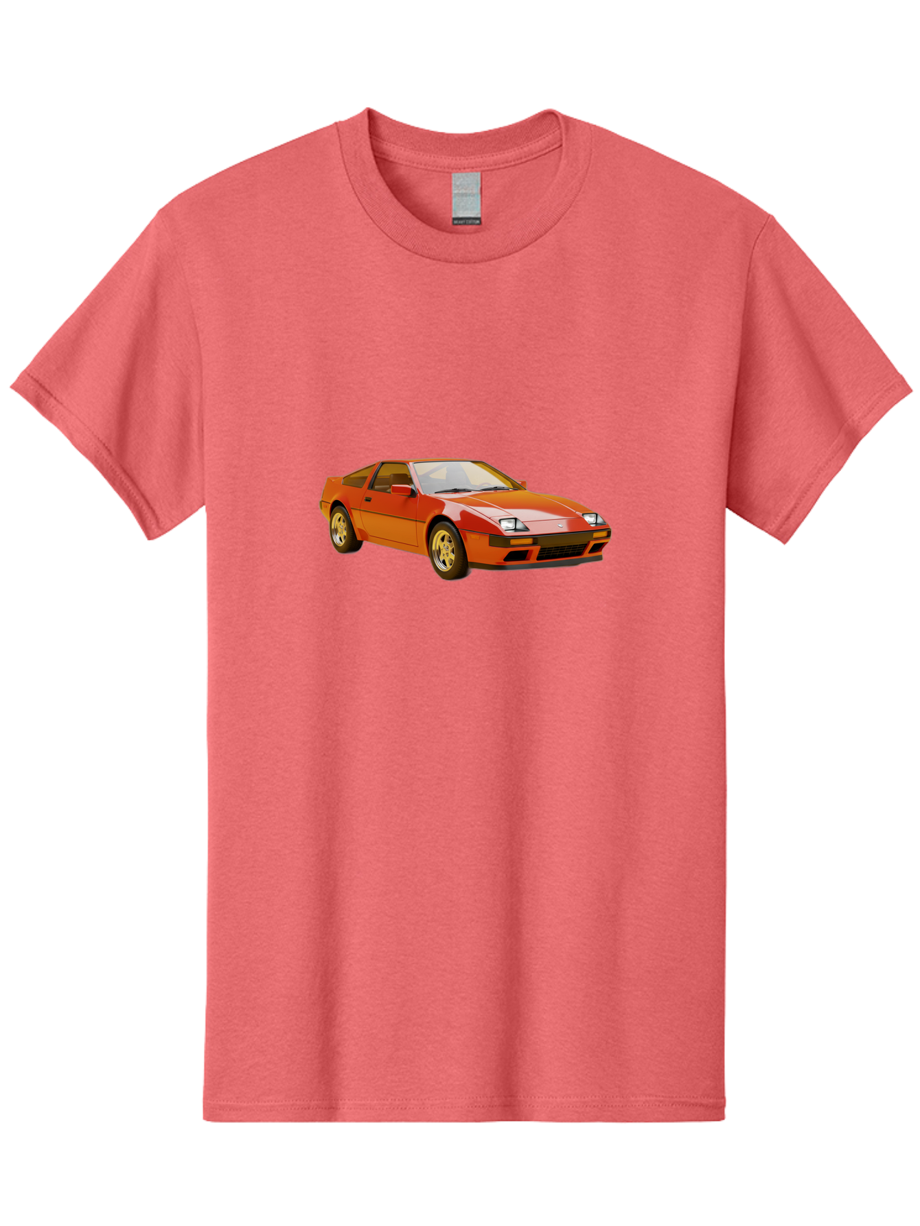 Nissan-300Zx-1 Men'S Graphic Tee, 100% Cotton, Comfortable Casual Summer Wear, Machine Washable, Nissan 300Zx Sports Car, Orange Sports Car, Classic Car Design, Vintage Automobile, Retro Style, Sleek, High-Performance Vehicle, Automotive Art Bab038 15