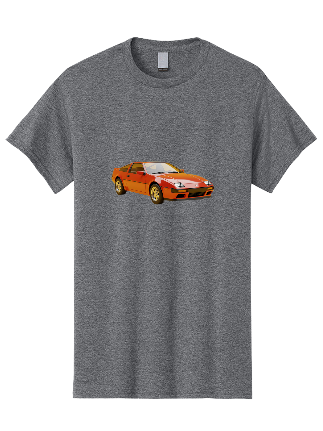 Nissan-300Zx-1 Men'S Graphic Tee, 100% Cotton, Comfortable Casual Summer Wear, Machine Washable, Nissan 300Zx Sports Car, Orange Sports Car, Classic Car Design, Vintage Automobile, Retro Style, Sleek, High-Performance Vehicle, Automotive Art Bab038 7