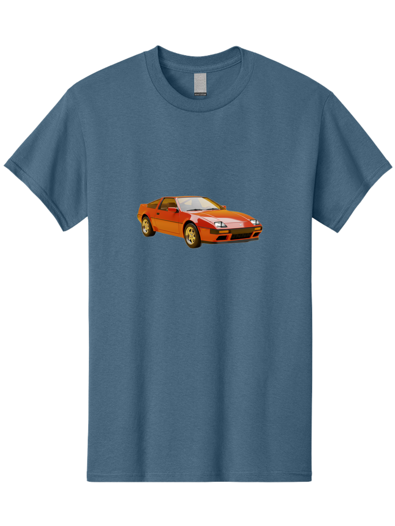 Nissan-300Zx-1 Men'S Graphic Tee, 100% Cotton, Comfortable Casual Summer Wear, Machine Washable, Nissan 300Zx Sports Car, Orange Sports Car, Classic Car Design, Vintage Automobile, Retro Style, Sleek, High-Performance Vehicle, Automotive Art Bab038 3