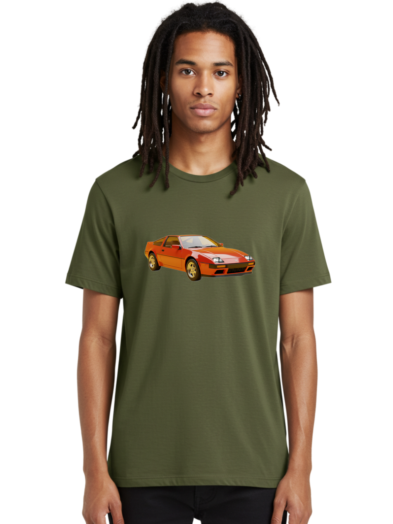 Nissan-300Zx-1 Men'S Graphic Tee, 100% Cotton, Comfortable Casual Summer Wear, Machine Washable, Nissan 300Zx Sports Car, Orange Sports Car, Classic Car Design, Vintage Automobile, Retro Style, Sleek, High-Performance Vehicle, Automotive Art Bab038 10