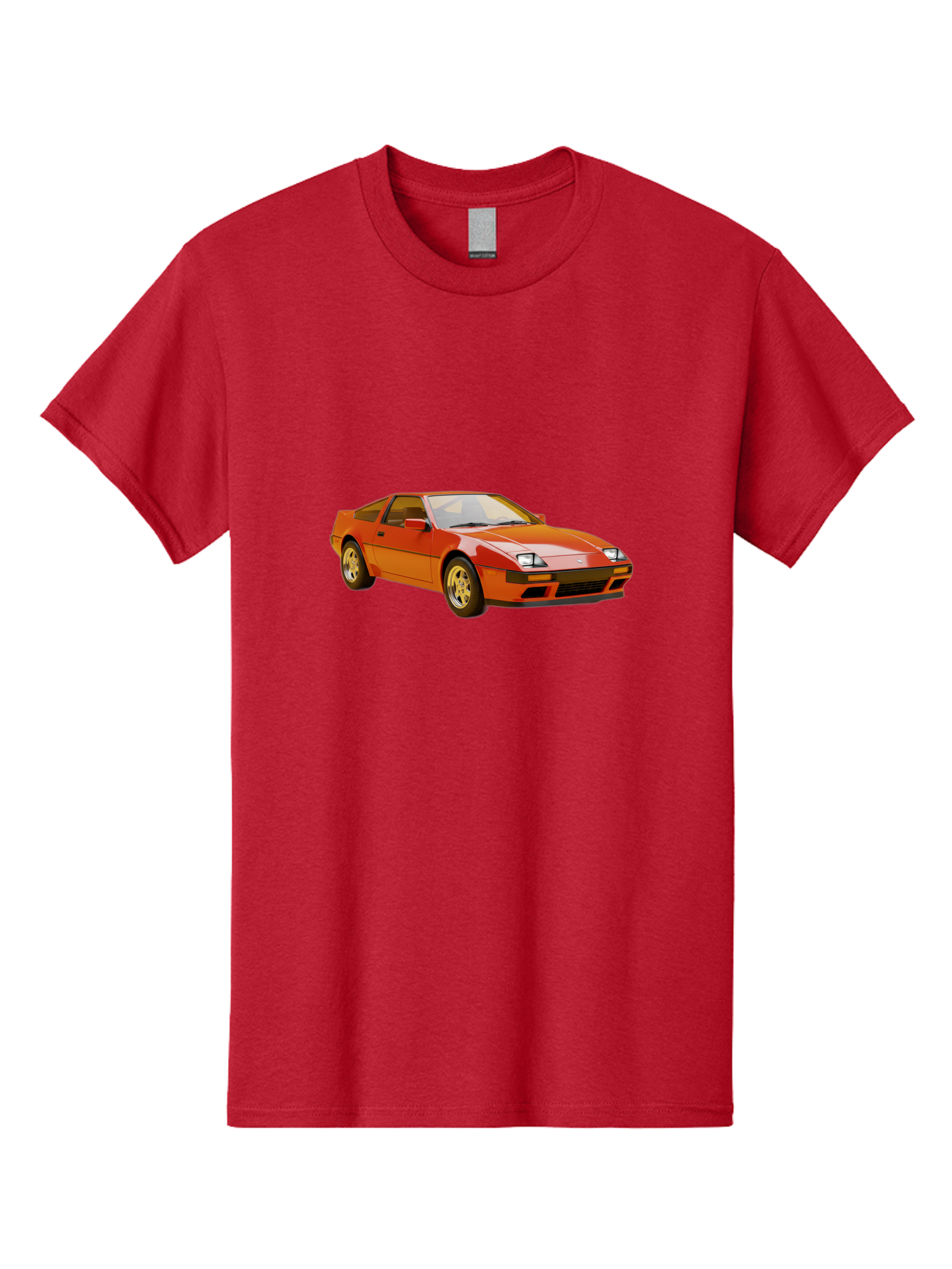 Nissan-300Zx-1 Men'S Graphic Tee, 100% Cotton, Comfortable Casual Summer Wear, Machine Washable, Nissan 300Zx Sports Car, Orange Sports Car, Classic Car Design, Vintage Automobile, Retro Style, Sleek, High-Performance Vehicle, Automotive Art Bab038 25