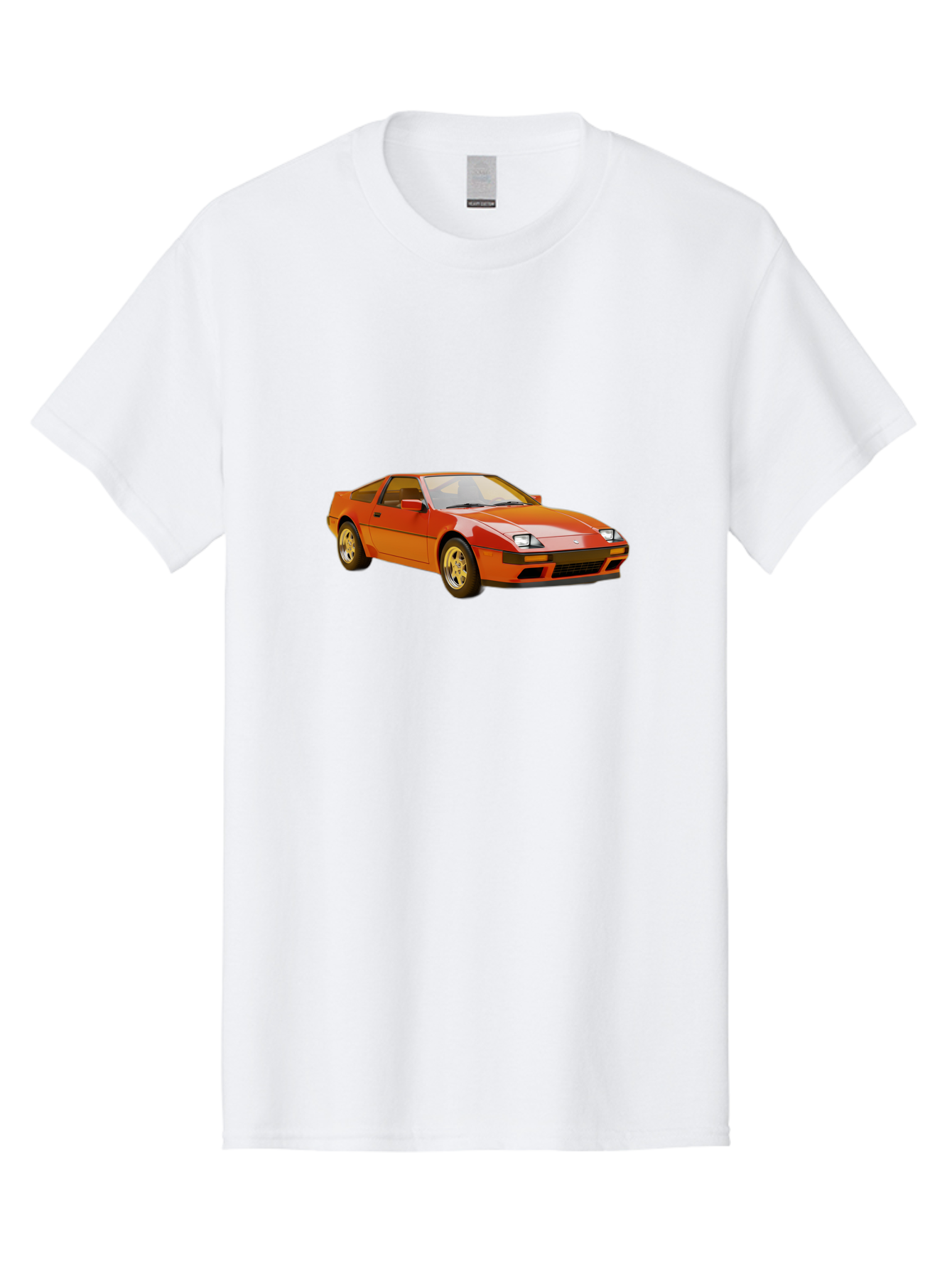 Nissan-300Zx-1 Men'S Graphic Tee, 100% Cotton, Comfortable Casual Summer Wear, Machine Washable, Nissan 300Zx Sports Car, Orange Sports Car, Classic Car Design, Vintage Automobile, Retro Style, Sleek, High-Performance Vehicle, Automotive Art Bab038 21