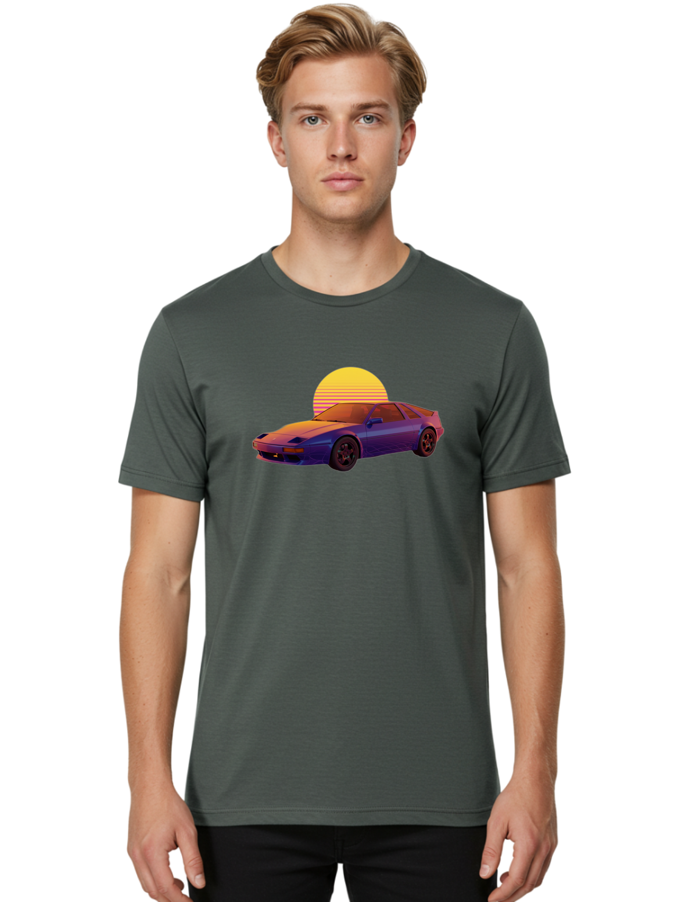 Nissan-300Zx-2 Men'S Graphic Tee, 100% Cotton, Comfortable Casual Summer Wear, Machine Washable, Nissan 300Zx Sports Car, Retro Futuristic Design, Vaporwave Aesthetic, Neon Colors, Synthwave Art, 80S Nostalgia, Retro Gaming, Bab039 4