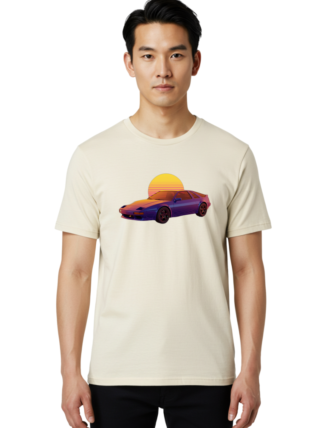 Nissan-300Zx-2 Men'S Graphic Tee, 100% Cotton, Comfortable Casual Summer Wear, Machine Washable, Nissan 300Zx Sports Car, Retro Futuristic Design, Vaporwave Aesthetic, Neon Colors, Synthwave Art, 80S Nostalgia, Retro Gaming, Bab039 24