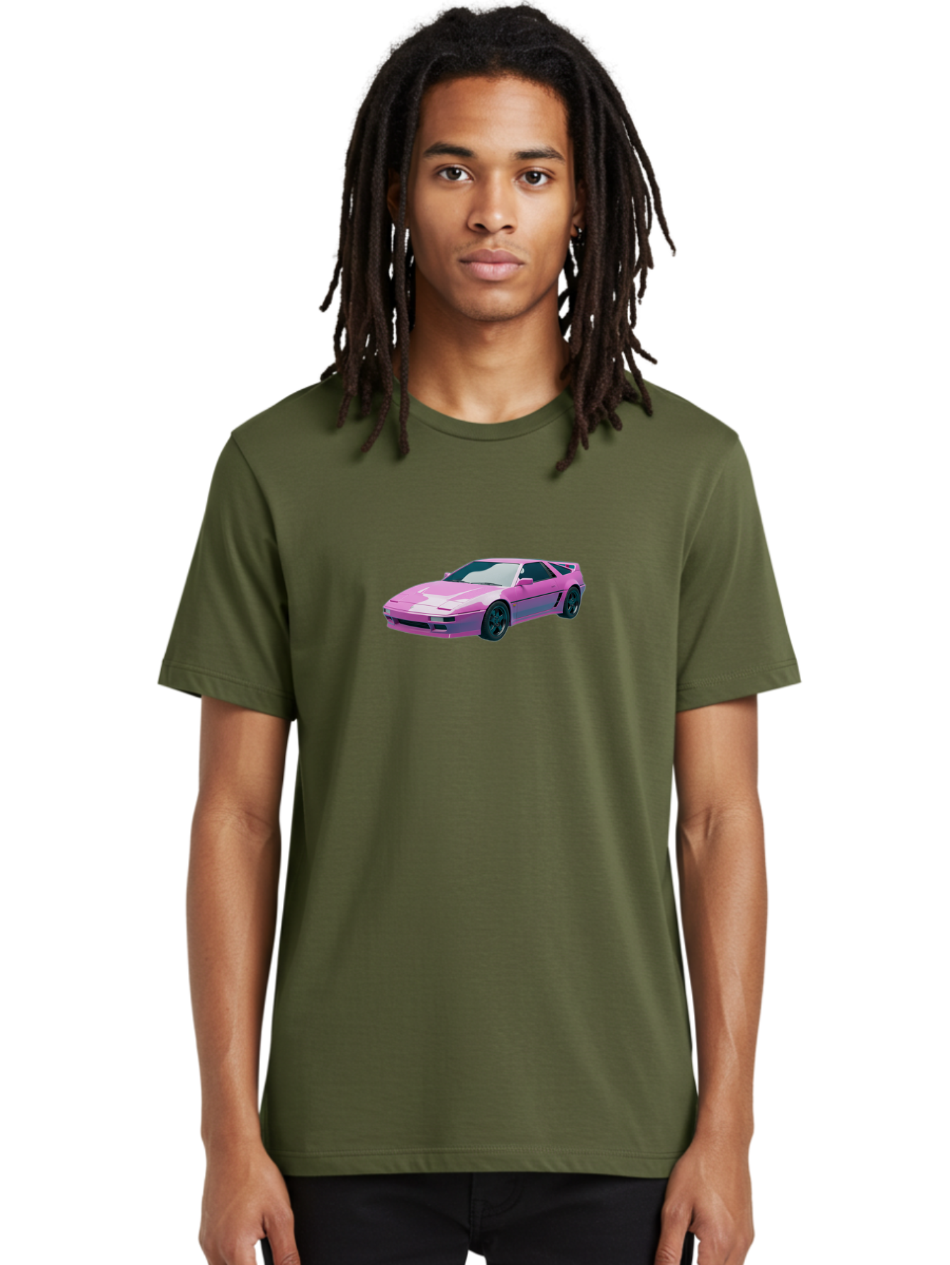 Nissan-300Zx-3 Men'S Graphic Tee, 100% Cotton, Comfortable Casual Summer Wear, Machine Washable, Pink Sports Car, Sleek Design, Futuristic Look, Vibrant Pink Color, Black Wheels, Sports Mode, Luxury Vehicle, High-Performance Car, Stylish Ride Bab040 28