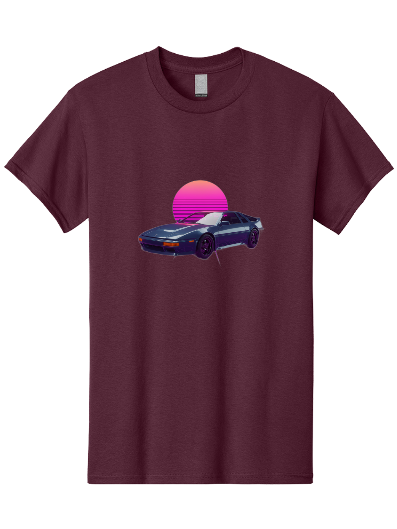Nissan-300Zx-4 Men'S Graphic Tee, 100% Cotton, Comfortable Casual Summer Wear, Machine Washable, Classic Sports Car, Retro Futuristic, Sleek Design, Purple Car, Vaporwave Aesthetic, 80S Style, Synthwave Art, Pink Sunset, Nostalgic Feel, Bab041 25