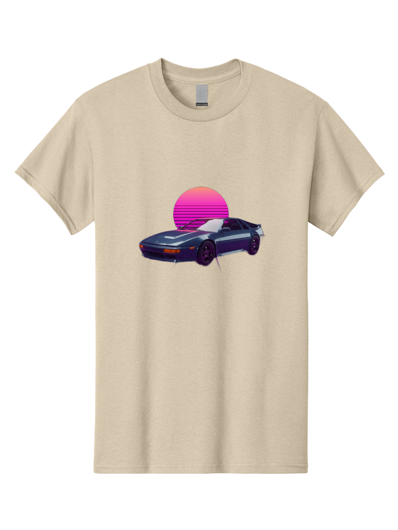 Nissan-300Zx-4 Men'S Graphic Tee, 100% Cotton, Comfortable Casual Summer Wear, Machine Washable, Classic Sports Car, Retro Futuristic, Sleek Design, Purple Car, Vaporwave Aesthetic, 80S Style, Synthwave Art, Pink Sunset, Nostalgic Feel, Bab041 9