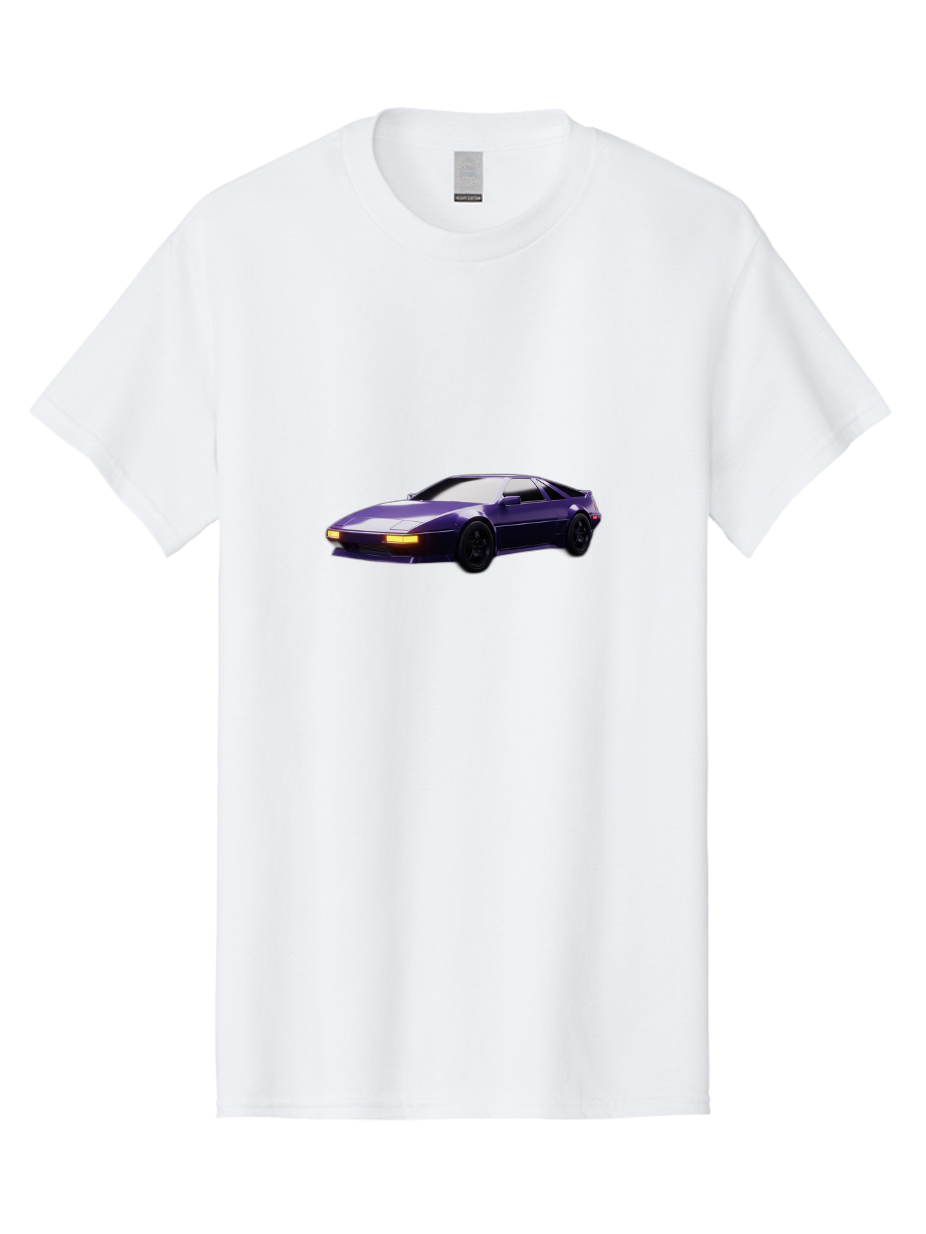 Nissan-300Zx Men'S Graphic Tee, 100% Cotton, Comfortable Casual Summer Wear, Machine Washable, Sports Car, Purple Car, Nissan 300Zx, Sleek Design, Black Wheels, Glowing Headlights, Luxury Vehicle, High-Performance Car, Retro-Futuristic Style Bab043 5