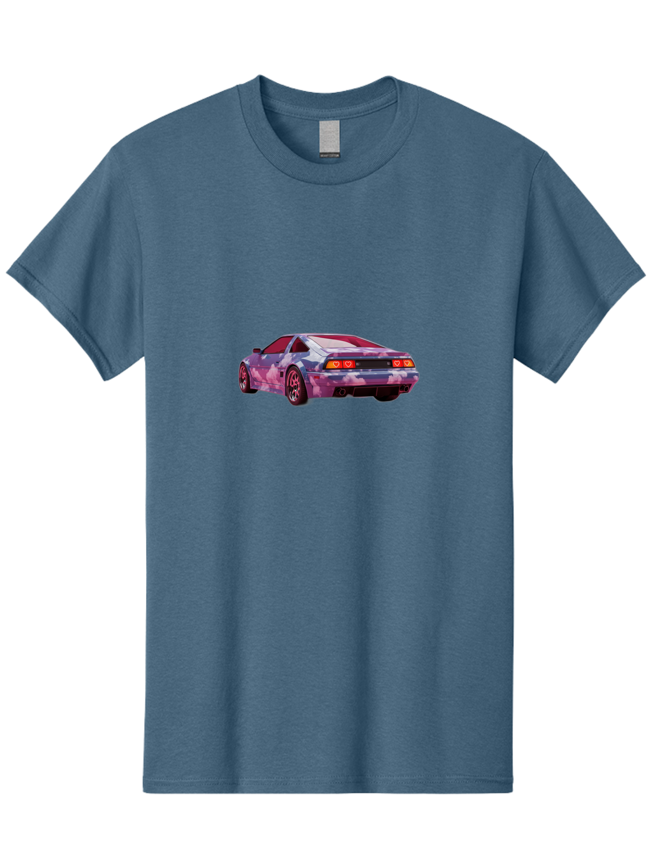 Nissan-S13 Men'S Graphic Tee, 100% Cotton, Comfortable Casual Summer Wear, Machine Washable, Nissan S13 Coupe, Pastel Clouds Wrap, Heart-Shaped Taillights, Unique Car Design, Vibrant Pastel Colors, Custom Car Wrap, Aesthetic Car, Bab044 7