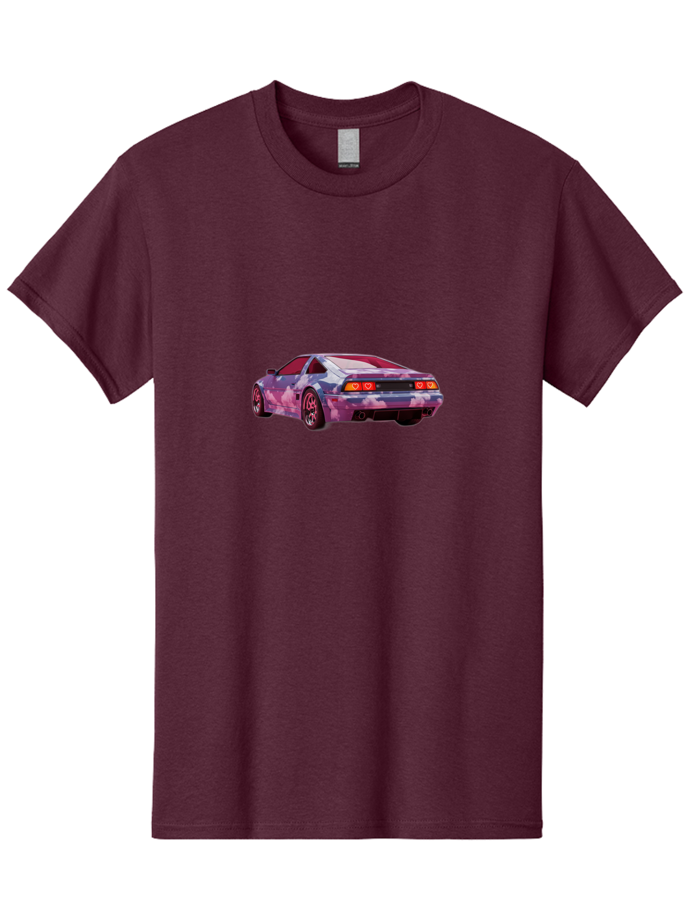 Nissan-S13 Men'S Graphic Tee, 100% Cotton, Comfortable Casual Summer Wear, Machine Washable, Nissan S13 Coupe, Pastel Clouds Wrap, Heart-Shaped Taillights, Unique Car Design, Vibrant Pastel Colors, Custom Car Wrap, Aesthetic Car, Bab044 29