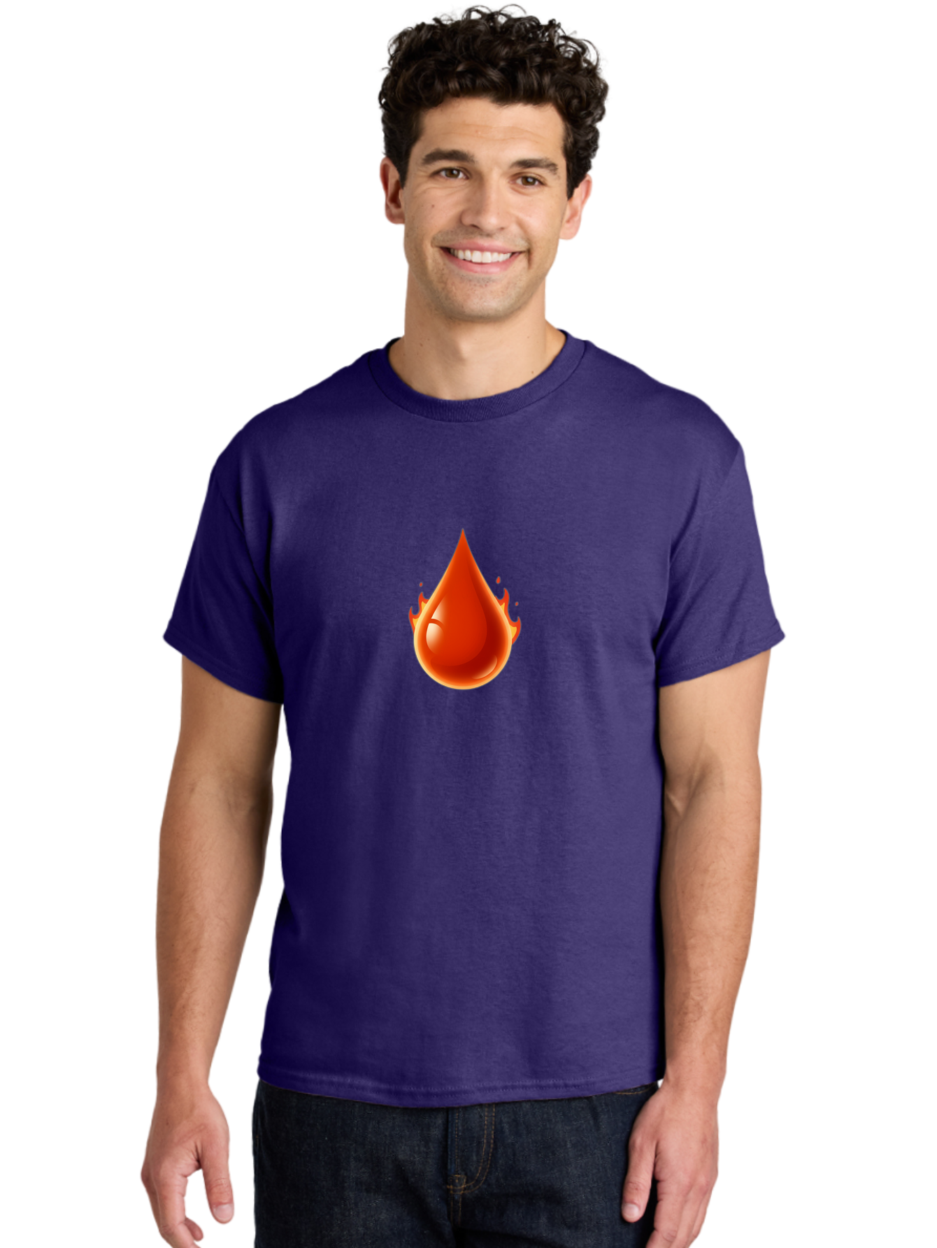 Oil-Drop Men'S Graphic Tee, 100% Cotton, Comfortable Casual Summer Wear, Machine Washable, Oil Drop, Red Oil Droplet, Glossy Texture, Flame Effect, Vibrant Colors, Energy Symbol, Abstract Design, 3D Rendering Bab050 6