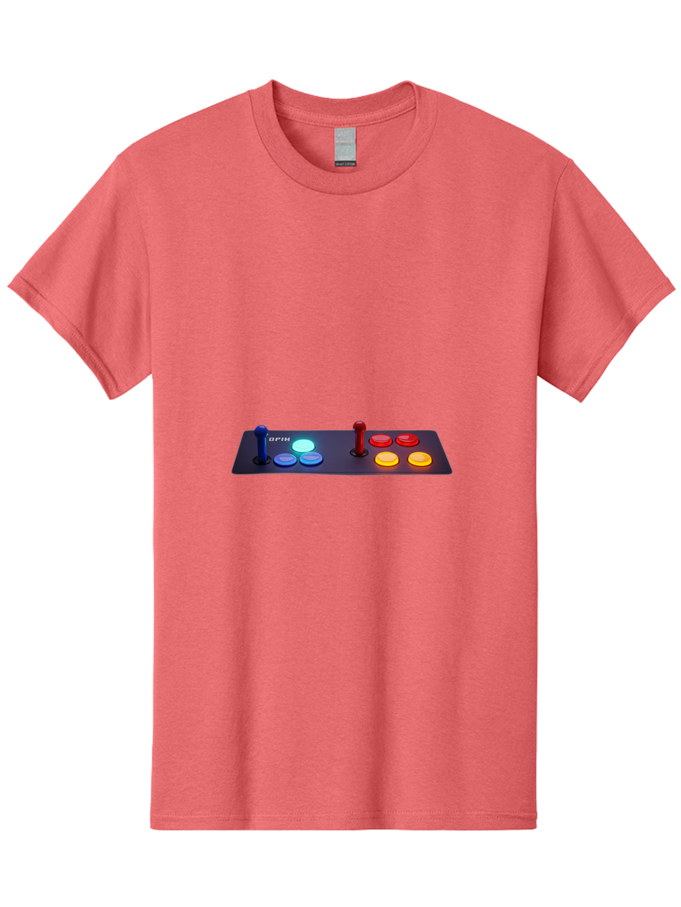 Opix-Joystick Men'S Graphic Tee, 100% Cotton, Comfortable Casual Summer Wear, Machine Washable, Arcade Controller, Gaming Console, Joystick, Colorful Buttons, Retro Gaming, Gamepad, Opix Brand, Gaming Accessories, Controller Layout, Bab054 19