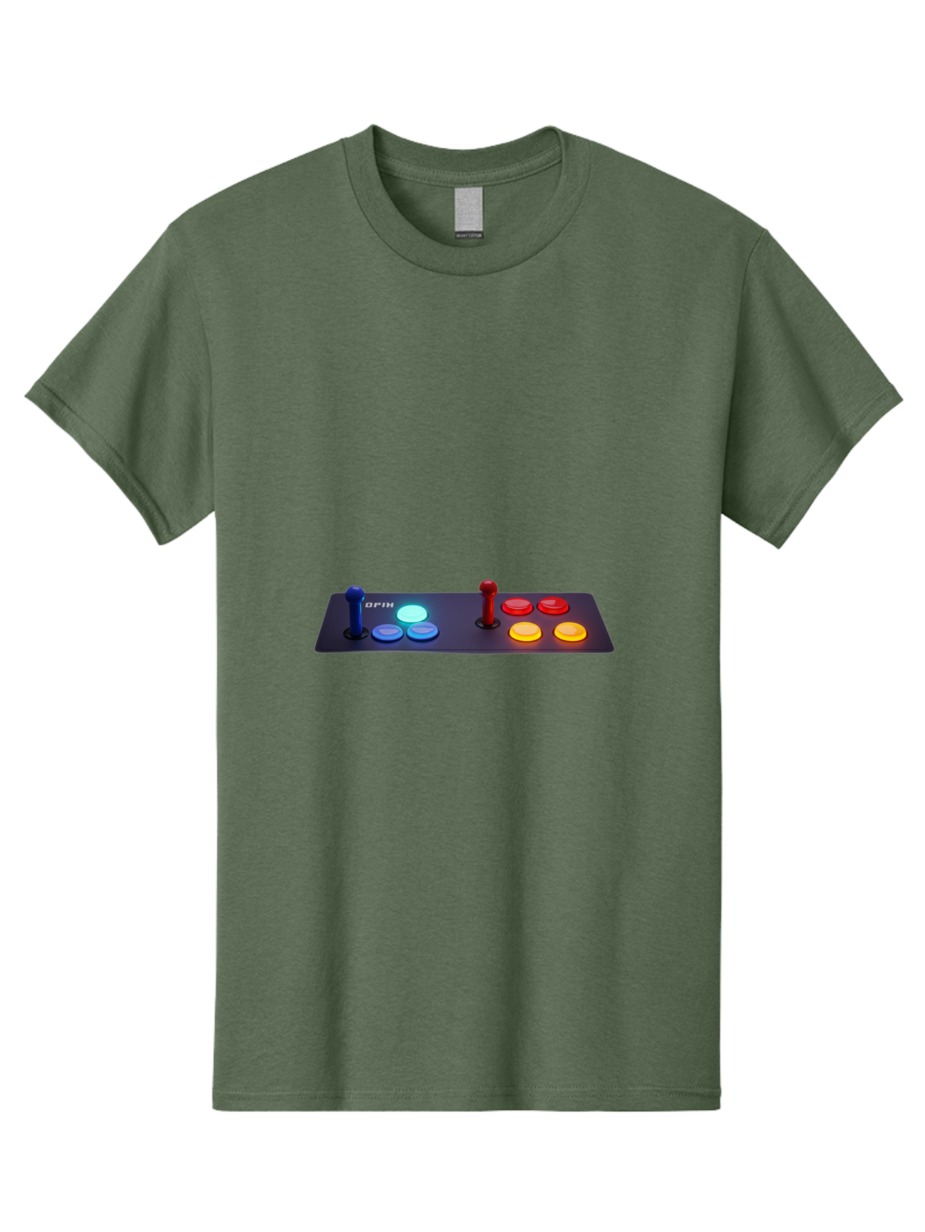 Opix-Joystick Men'S Graphic Tee, 100% Cotton, Comfortable Casual Summer Wear, Machine Washable, Arcade Controller, Gaming Console, Joystick, Colorful Buttons, Retro Gaming, Gamepad, Opix Brand, Gaming Accessories, Controller Layout, Bab054 7
