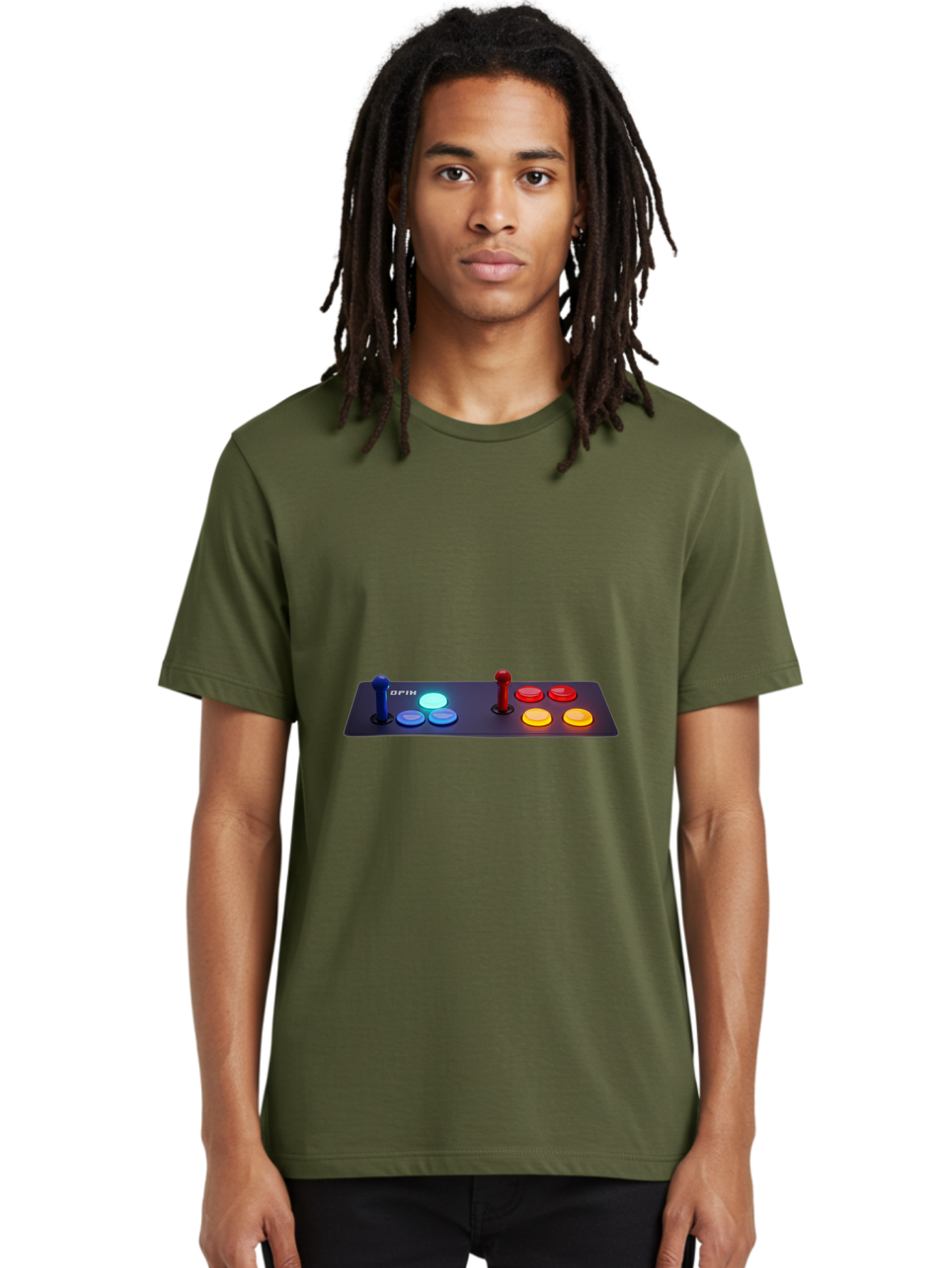 Opix-Joystick Men'S Graphic Tee, 100% Cotton, Comfortable Casual Summer Wear, Machine Washable, Arcade Controller, Gaming Console, Joystick, Colorful Buttons, Retro Gaming, Gamepad, Opix Brand, Gaming Accessories, Controller Layout, Bab054 8