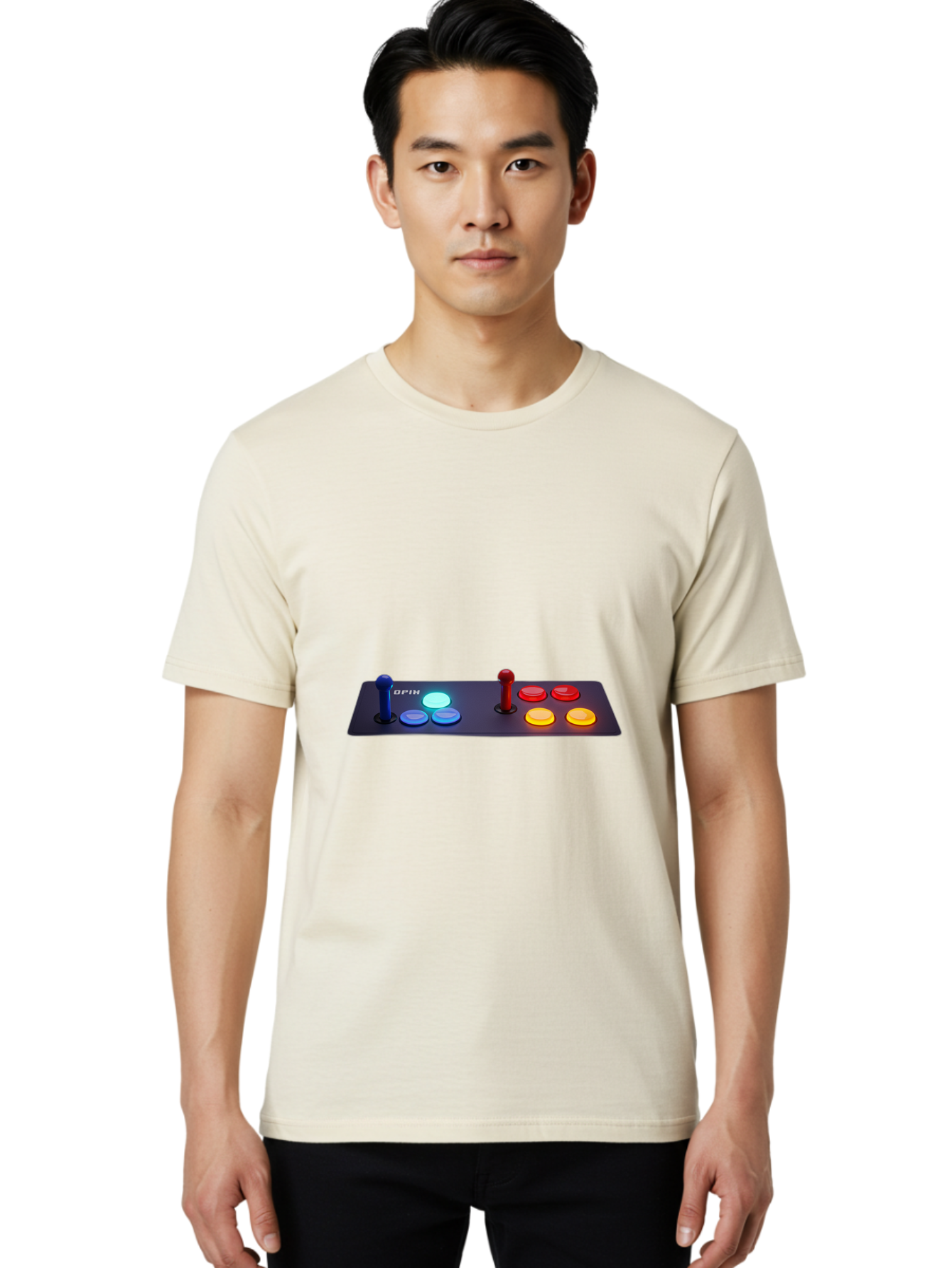 Opix-Joystick Men'S Graphic Tee, 100% Cotton, Comfortable Casual Summer Wear, Machine Washable, Arcade Controller, Gaming Console, Joystick, Colorful Buttons, Retro Gaming, Gamepad, Opix Brand, Gaming Accessories, Controller Layout, Bab054 18